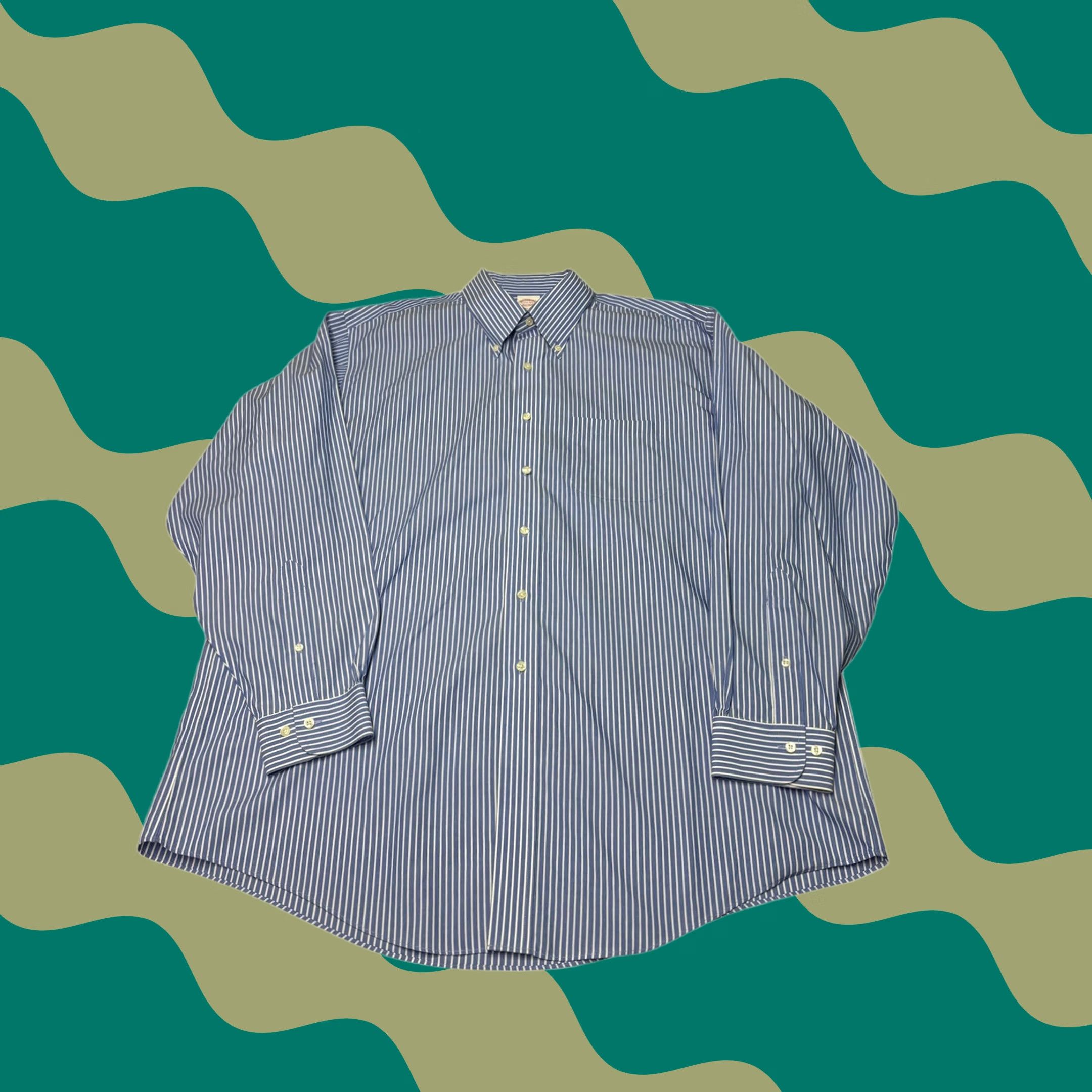Brooks Brothers Brooks Brothers Mens 17.5 4/5 Blue White Striped Dress Shirt - Business Casual Size US XXL / EU 58 / 5 - 1 Thumbnail