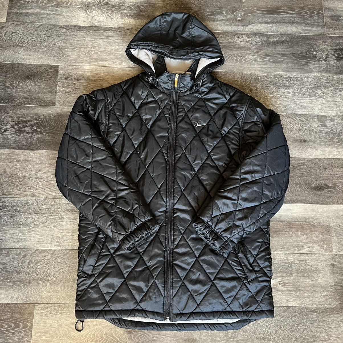 Nike Vintage 2000s Nike Quilted Puffer Down Zip Up Hooded Jacket Size US L / EU 52-54 / 3 - 1 Thumbnail