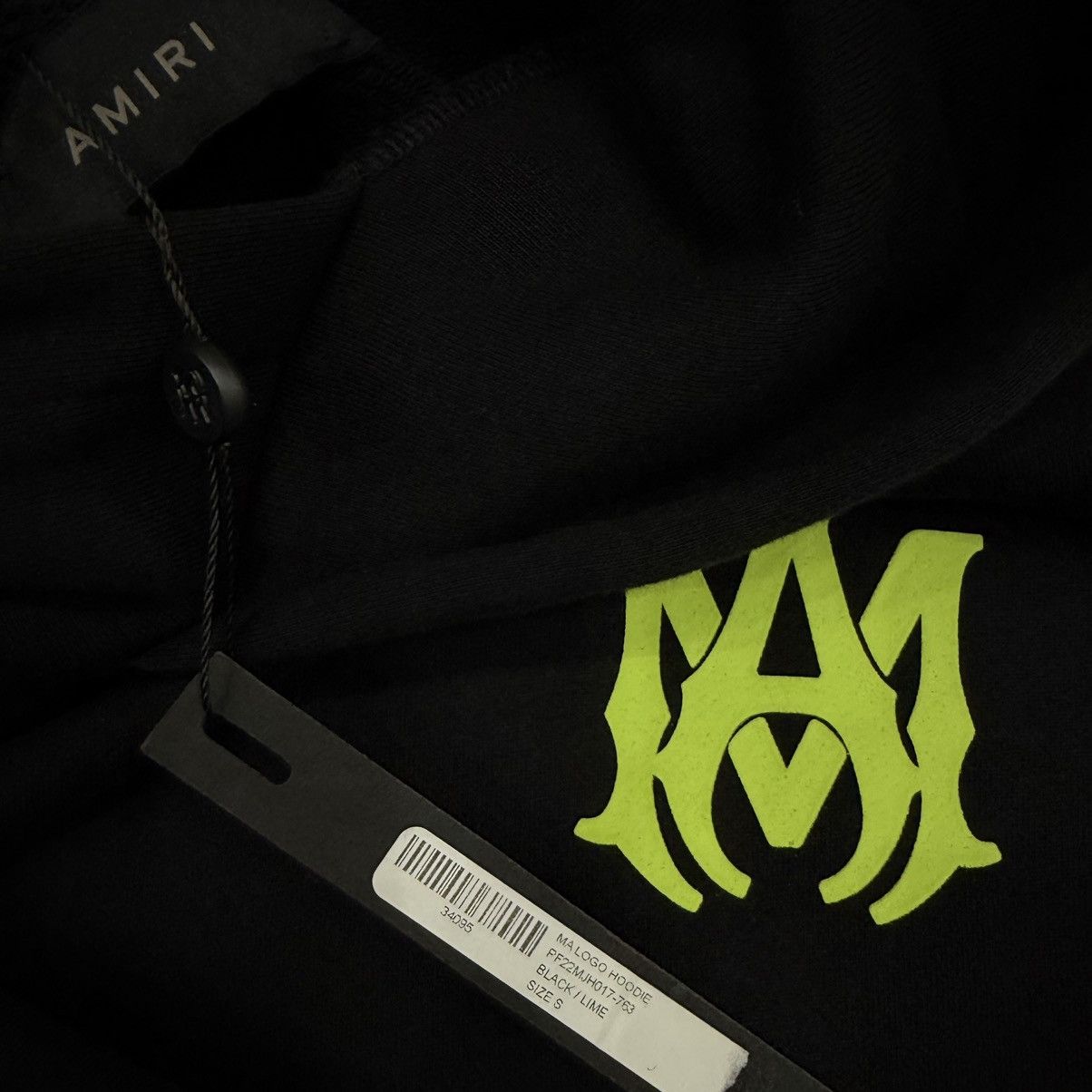 Amiri Amiri MA Logo Hoodie Black/Lime Size US S / EU 44-46 / 1 - 8 Thumbnail