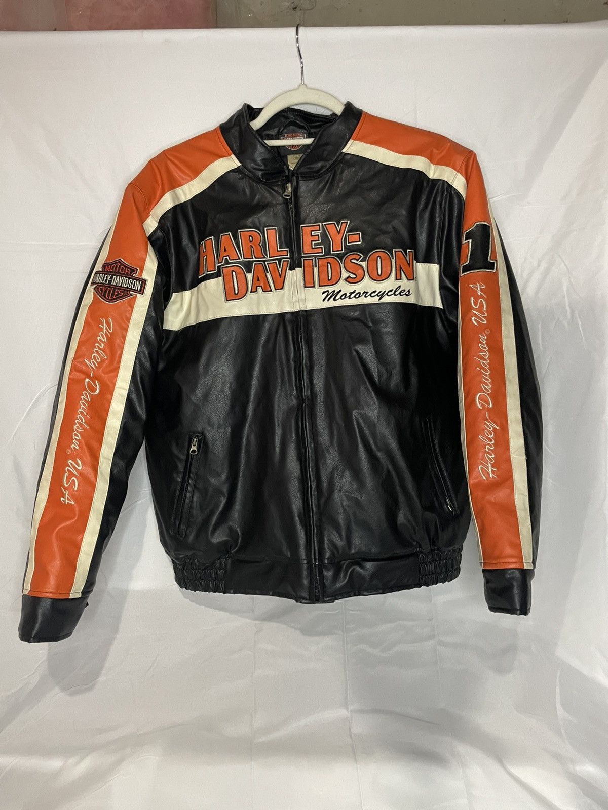 Harley Davidson 2001 Harley Davidson USA Leather Jacket Vintage Biker Jacket Size US M / EU 48-50 / 2 - 3 Thumbnail