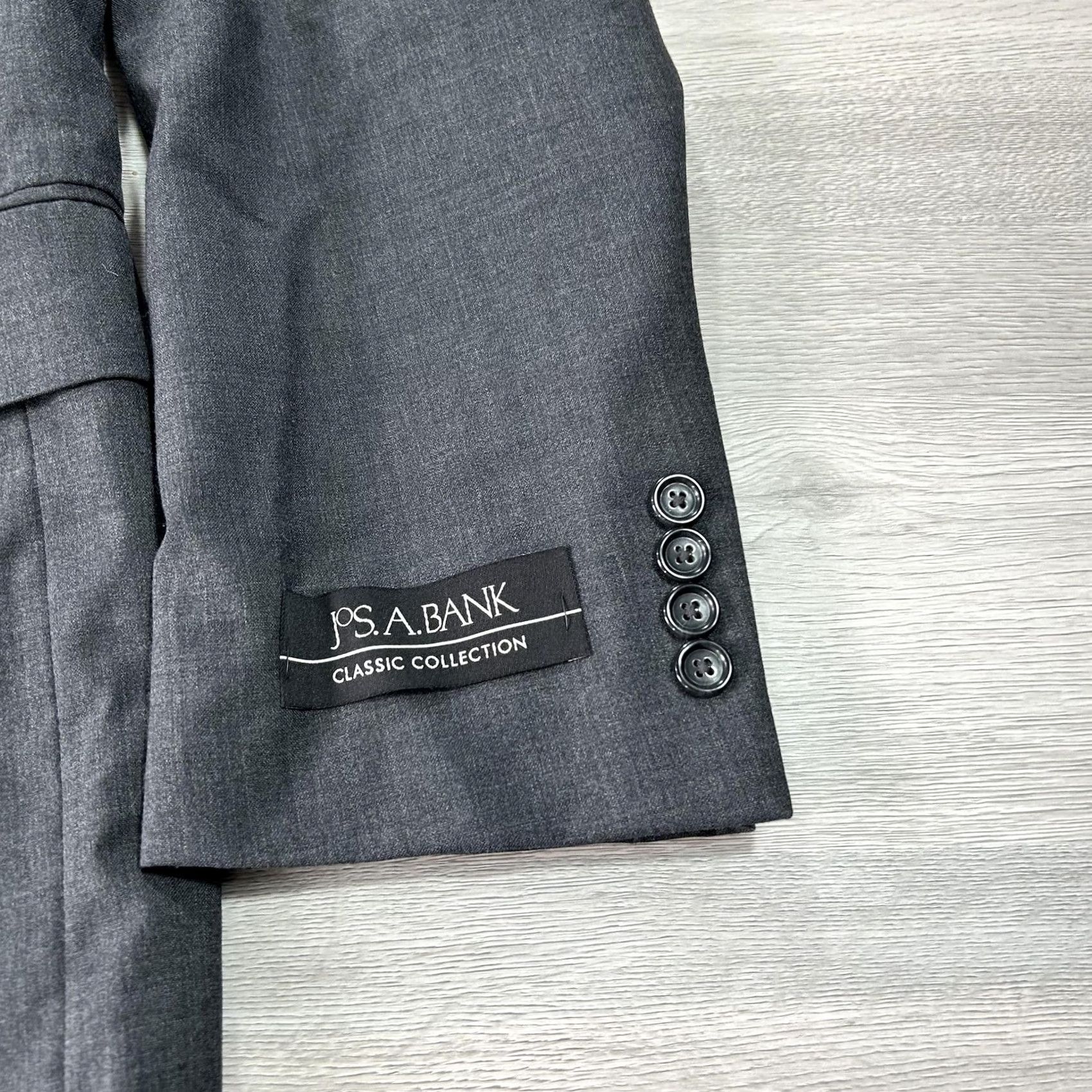 Jos. A. Bank Jos. A. Bank Blazer Mens 42L Gray Classic Collection Wool 2 Button Sport Coat Size 42R - 4 Thumbnail