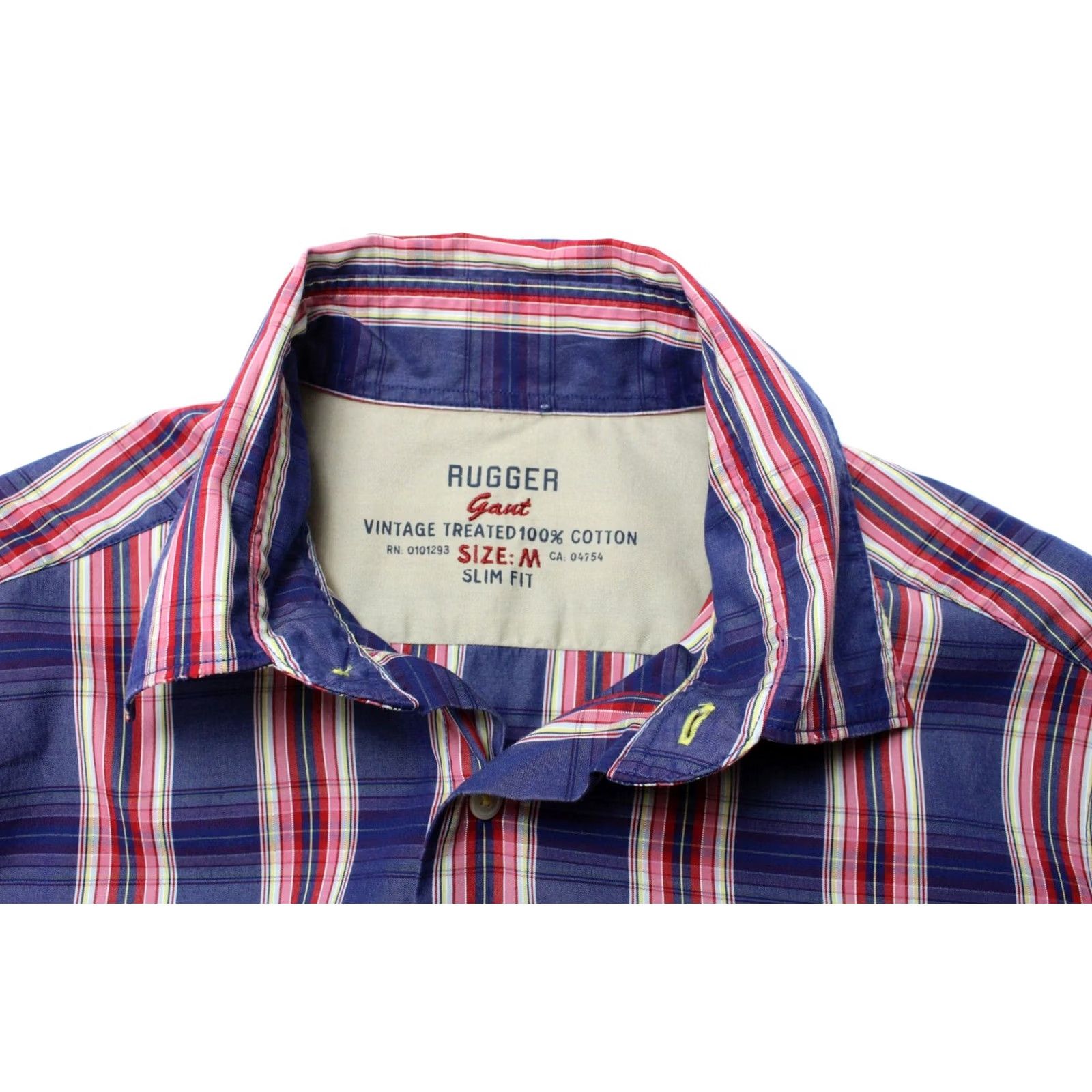 Gant GANT Rugger Vintage Slim Fit Shirt Men M Plaid Logo Button-Up Multicoloured Long Sleeve Slim Fit Shirt Mens Size US M / EU 48-50 / 2 - 4 Thumbnail