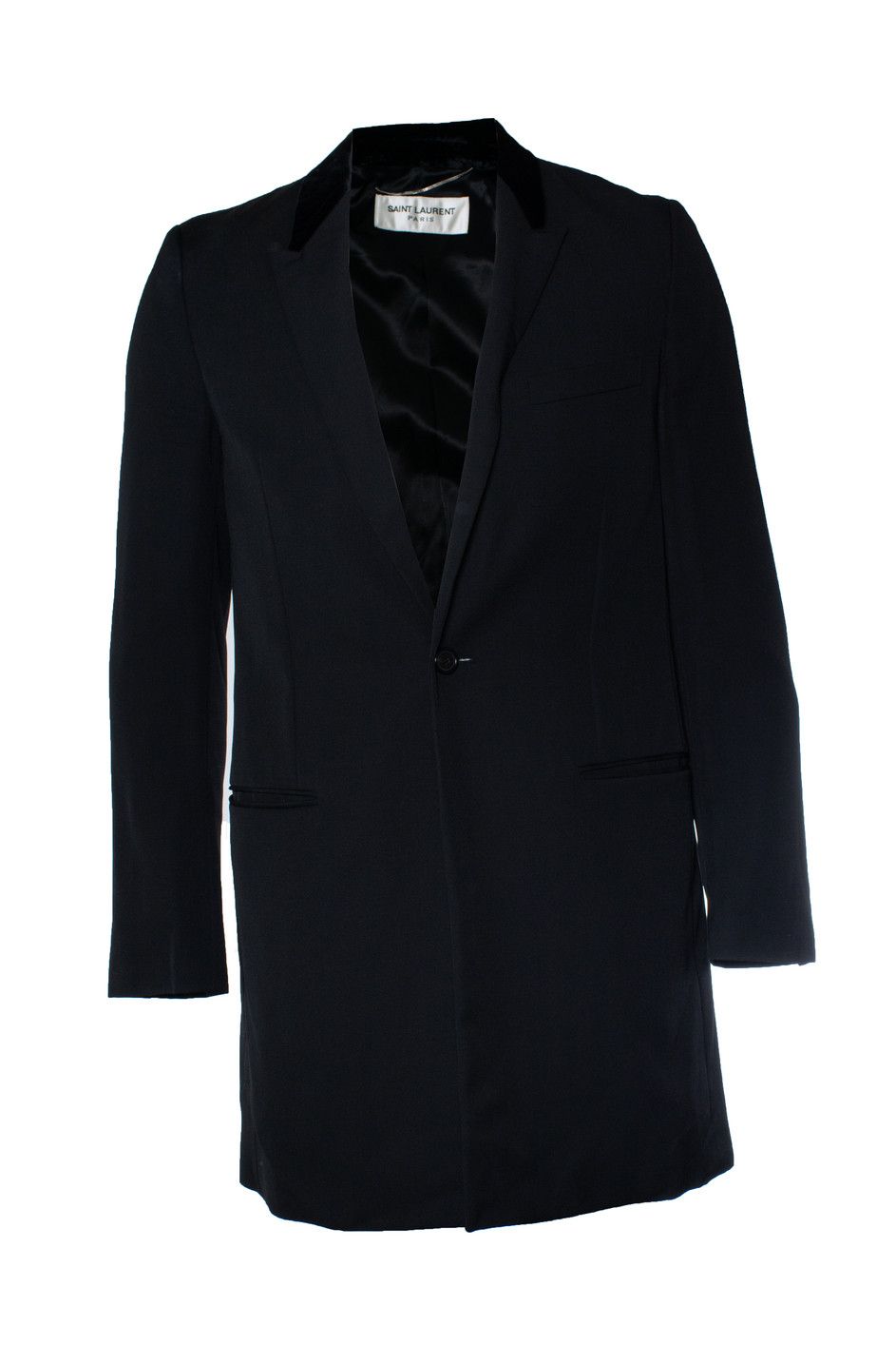 Saint Laurent Paris Saint Laurent, long blazer with velvet revert 2017 Size 50R - 1 Thumbnail