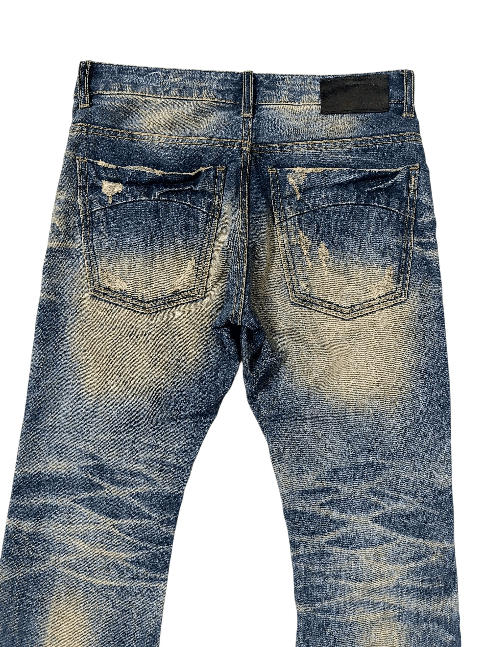 Vintage 90's DPSR Flare Mudwash Clawsmark Denim Size US 31 - 12 Thumbnail