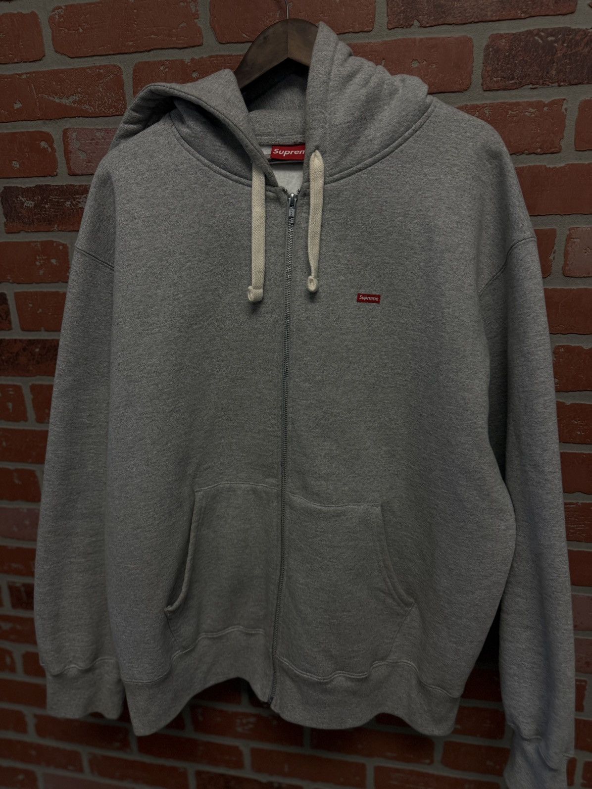 Supreme Supreme Small Box Logo Zip Up Hoodie Gray XL Tried On Size US XL / EU 56 / 4 - 6 Thumbnail