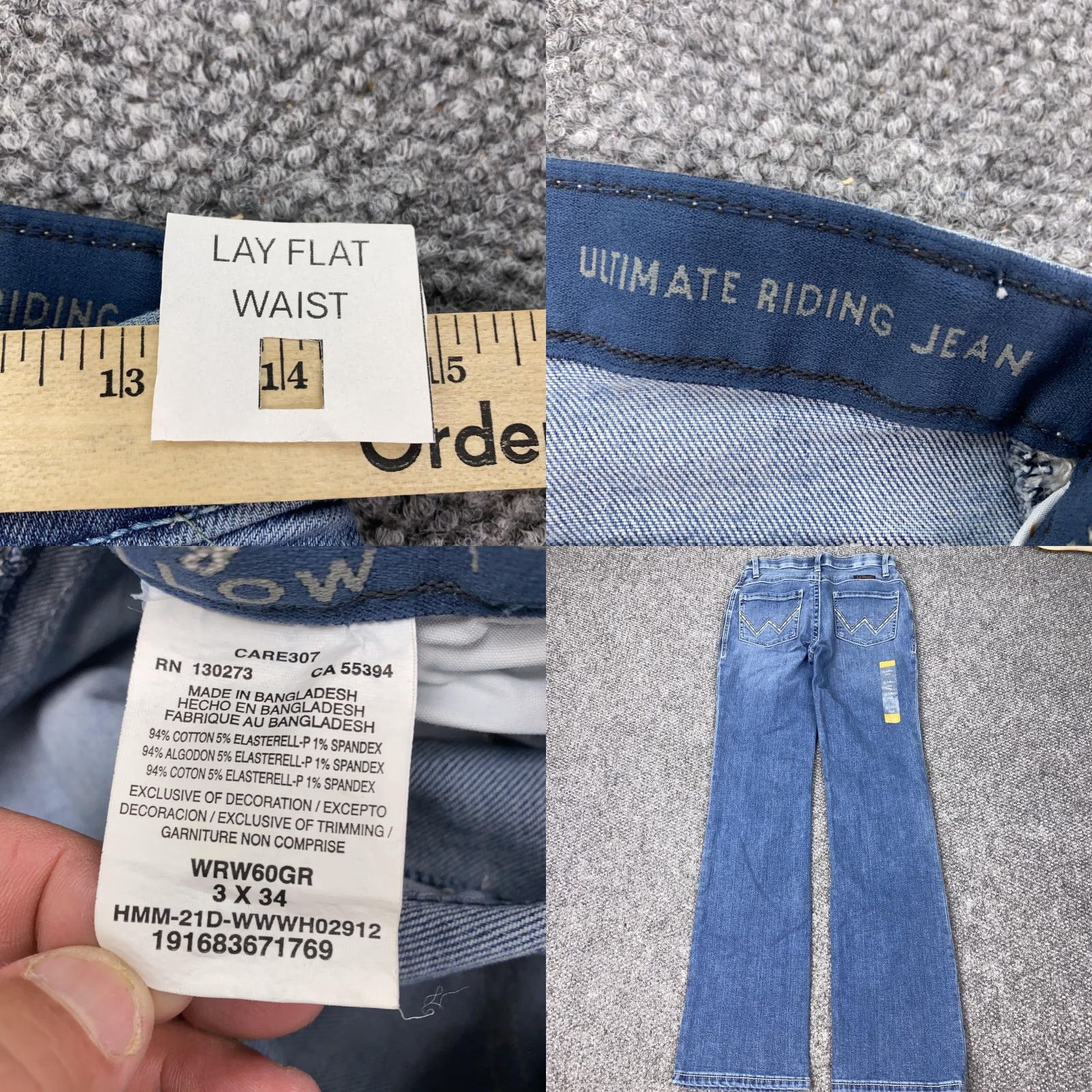 Wrangler Womens Wrangler Jeans 3x34 Ultimate Riding Jean Willow Bootcut Low Rise WRW60GR Size 26" / US 2 / IT 38 - 8 Thumbnail