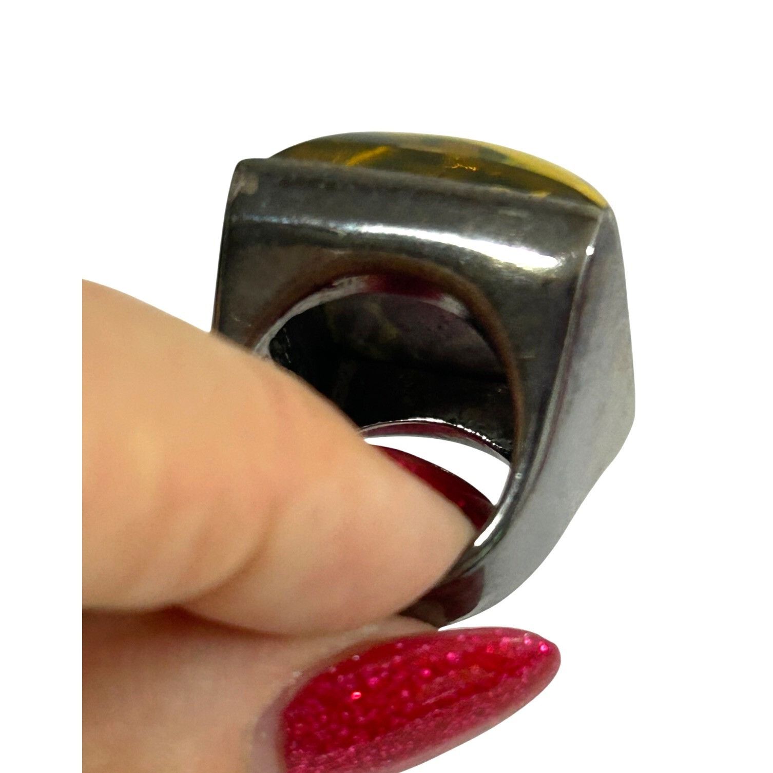 Other Women’s Vintage Fashion Ring Yellow Cheetah 5 Square Lucite Size ONE SIZE - 9 Thumbnail