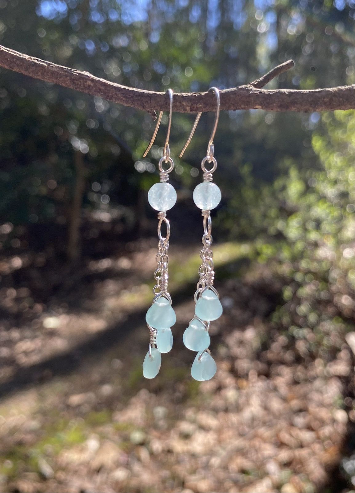 Handmade Chalcedony Dangle Earrings Size ONE SIZE - 3 Thumbnail