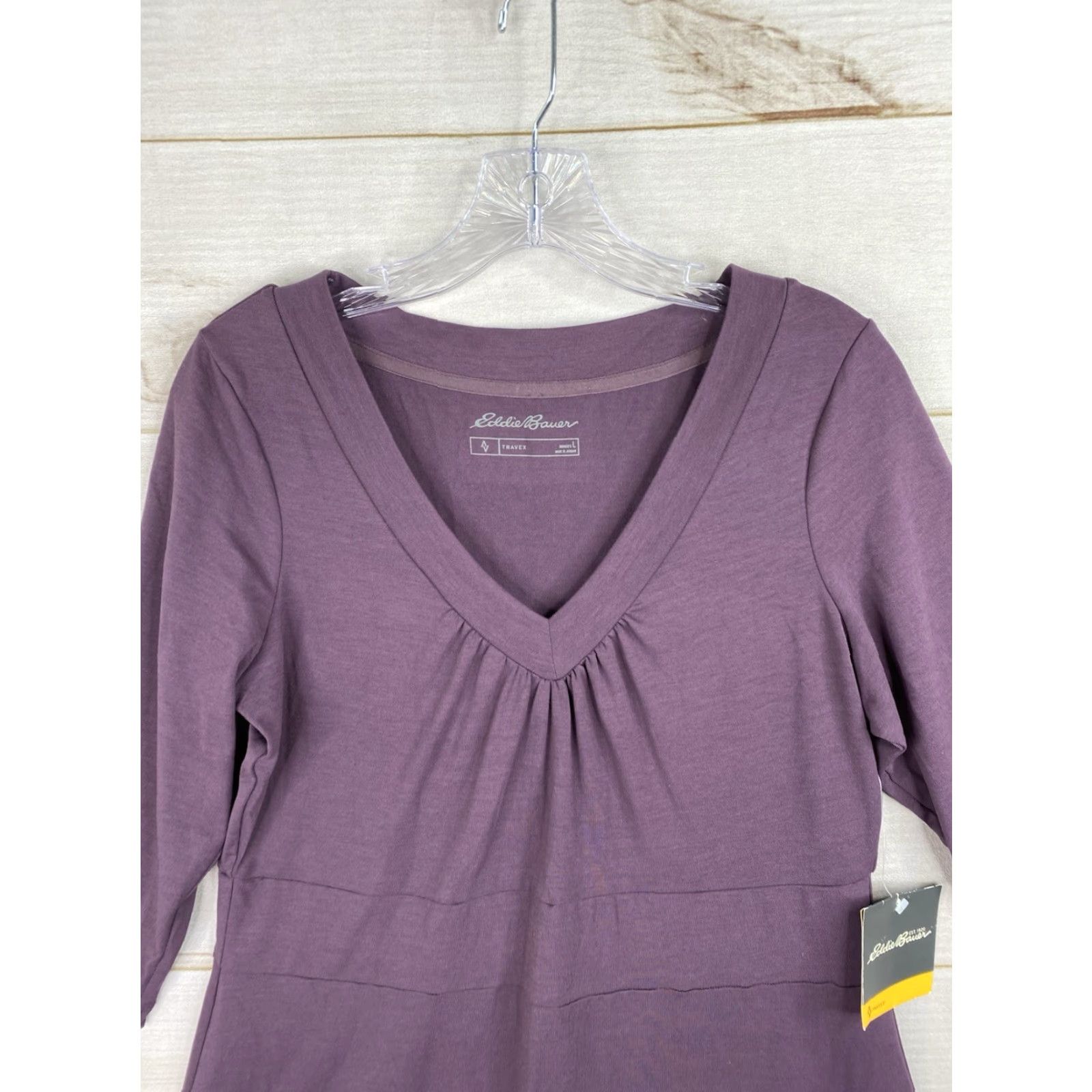 Eddie Bauer Eddie Bauer Travex Dress Women L Purple V Neck UPF 50+ Wicking Travel NWT Hiking Size L / US 10 / IT 46 - 2 Thumbnail