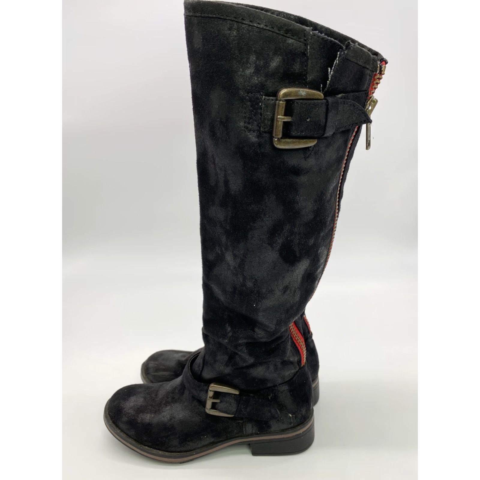 Steve Madden STEVE MADDEN WOMENS RIDING BOOTS BLACK LEATHER SZ 7 KNEE-HIGH BUCKLE Size US 7 / IT 37 - 3 Thumbnail
