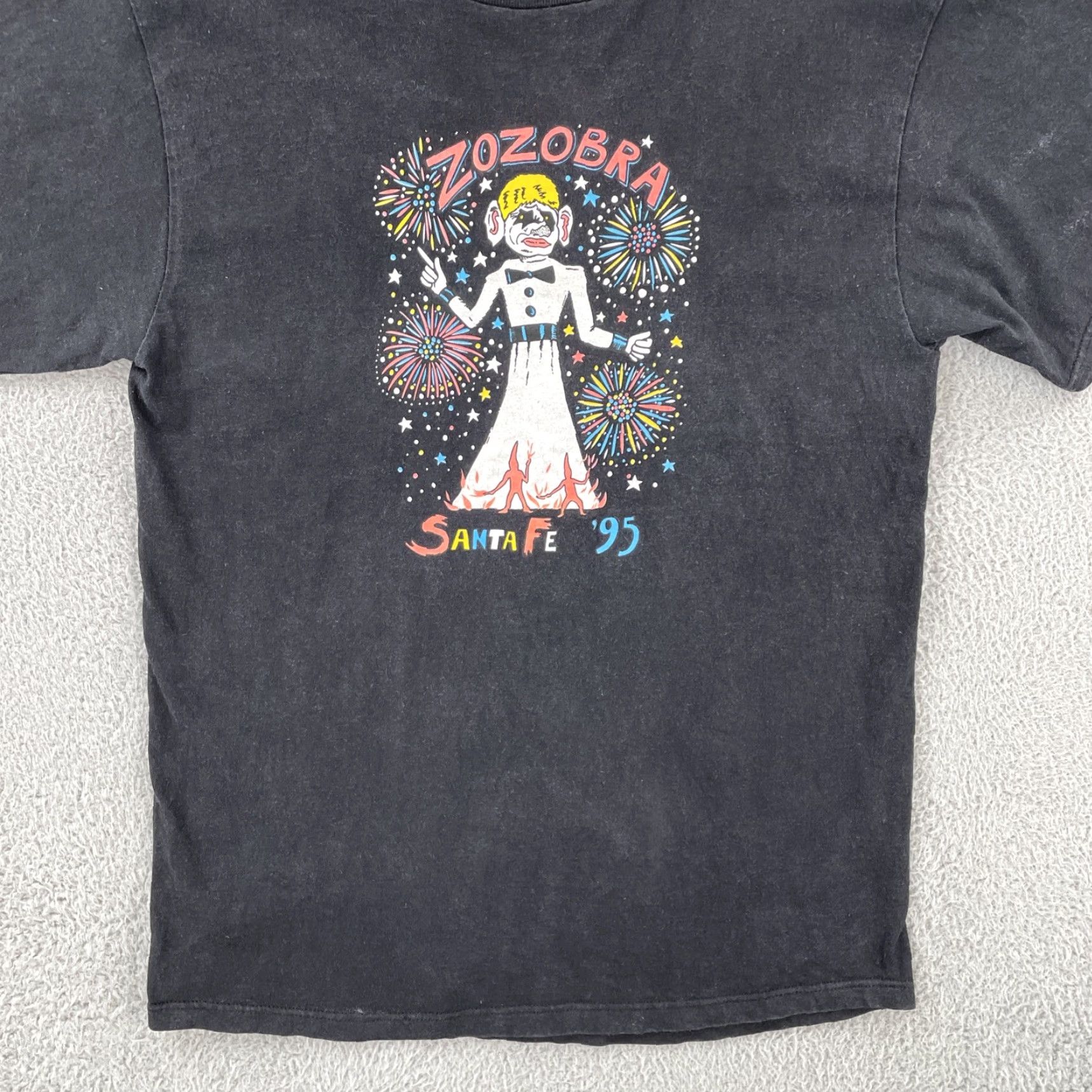 Tultex VINTAGE Tultex Mens Large Black Shirt 1995 Zozobra Santa Fe NM Kiwanis Will Shushter Shirt Mens L Black 90s USA Art Size US L / EU 52-54 / 3 - 4 Thumbnail
