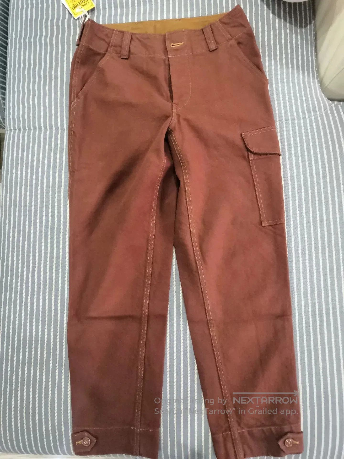 Freewheelers Aviators Trousers Red Brown.