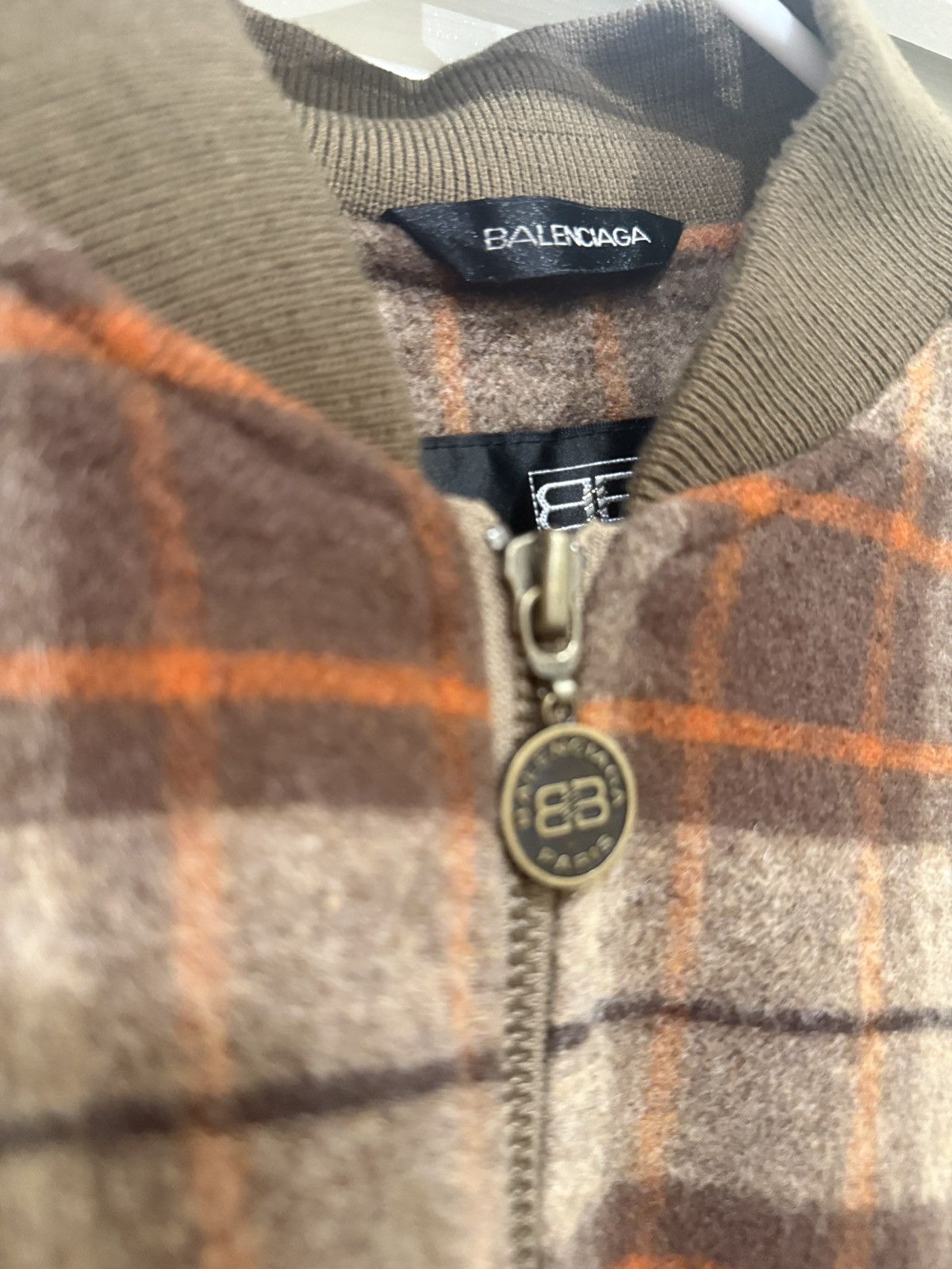 Balenciaga Vintage Balenciaga Wool plaid bomber jacket Size US L / EU 52-54 / 3 - 3 Thumbnail