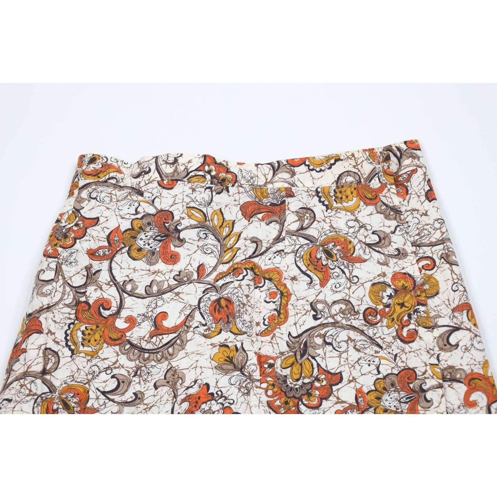 Vintage Vintage 60s 70s Barkcloth Bark Cloth Paisley Flower Skirt Size 25" / US 0 / IT 36 - 2 Thumbnail