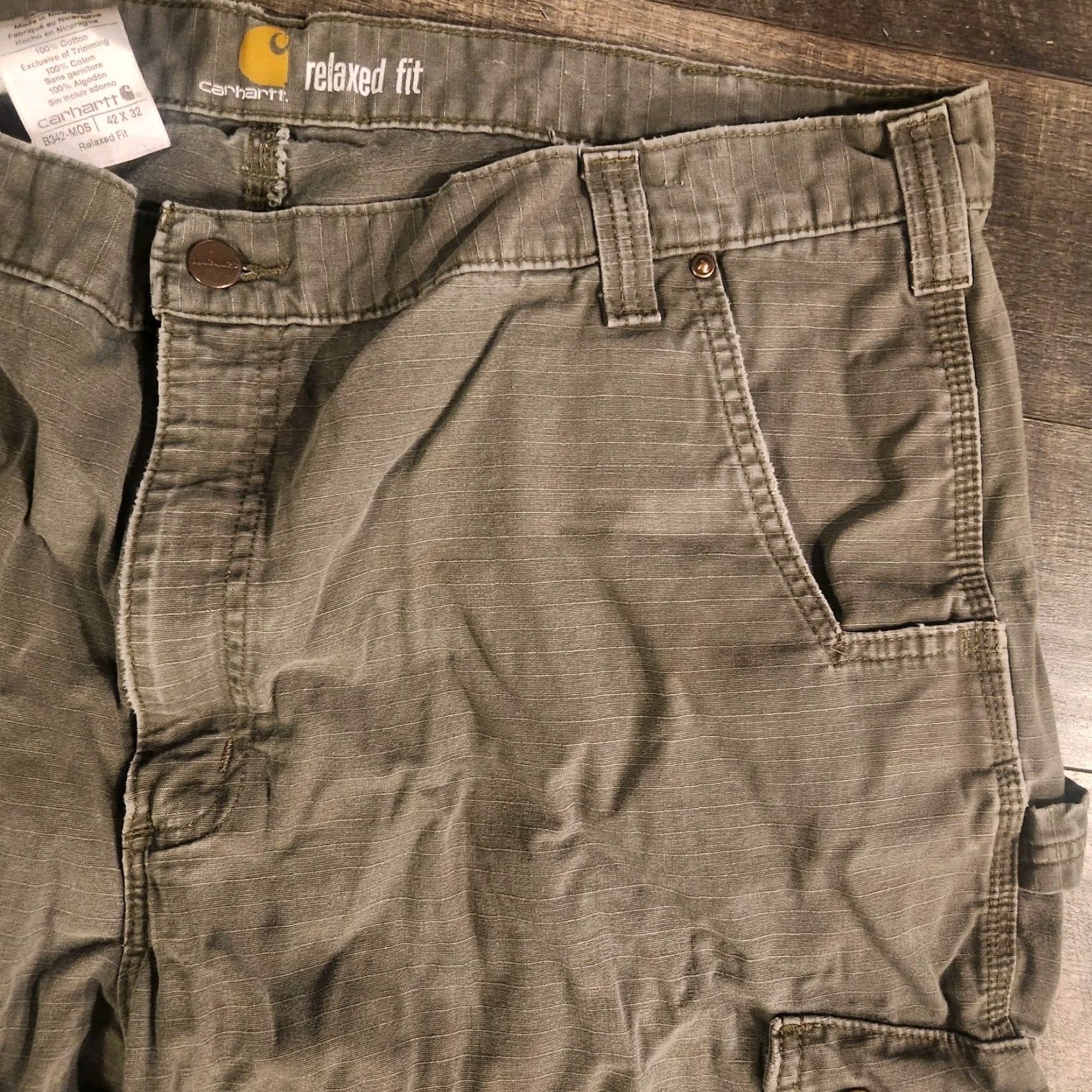 Carhartt Carhartt Pants Mens 42x32 Canvas Cargo Relaxed Ripstop Double Knee Carpenter Pants Mens 42x32 Gray Cotton Cargo Workwear USA Outdoor Size US 42 / EU 58 - 7 Thumbnail