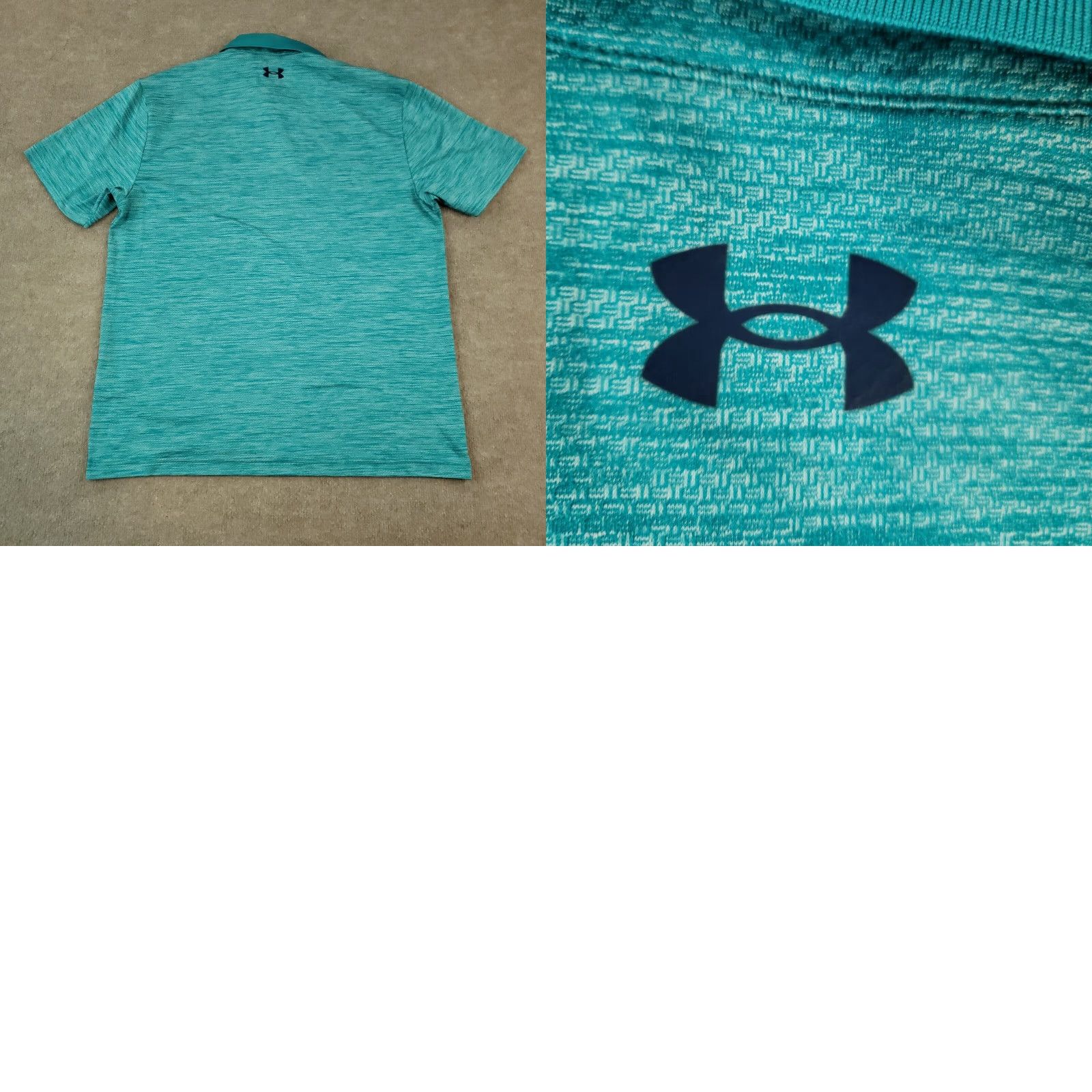 Under Armour Under Armour Polo Shirt Men L Blue Striped Short Sleeve Collared Button Performance Golf Casual Stretch Polyester Spandex Logo Size US L / EU 52-54 / 3 - 8 Thumbnail