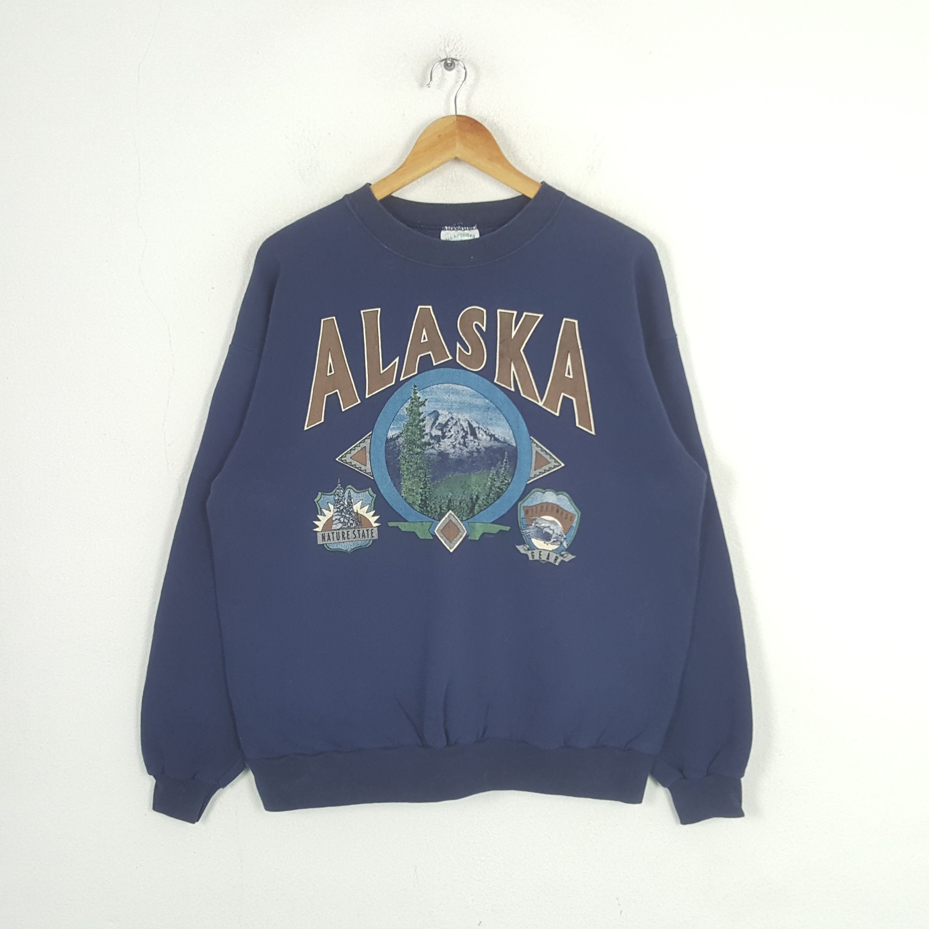 American Apparel Vintage Alaska American Nature Art Sweatshirt C291N2 Size US L / EU 52-54 / 3 - 1 Thumbnail