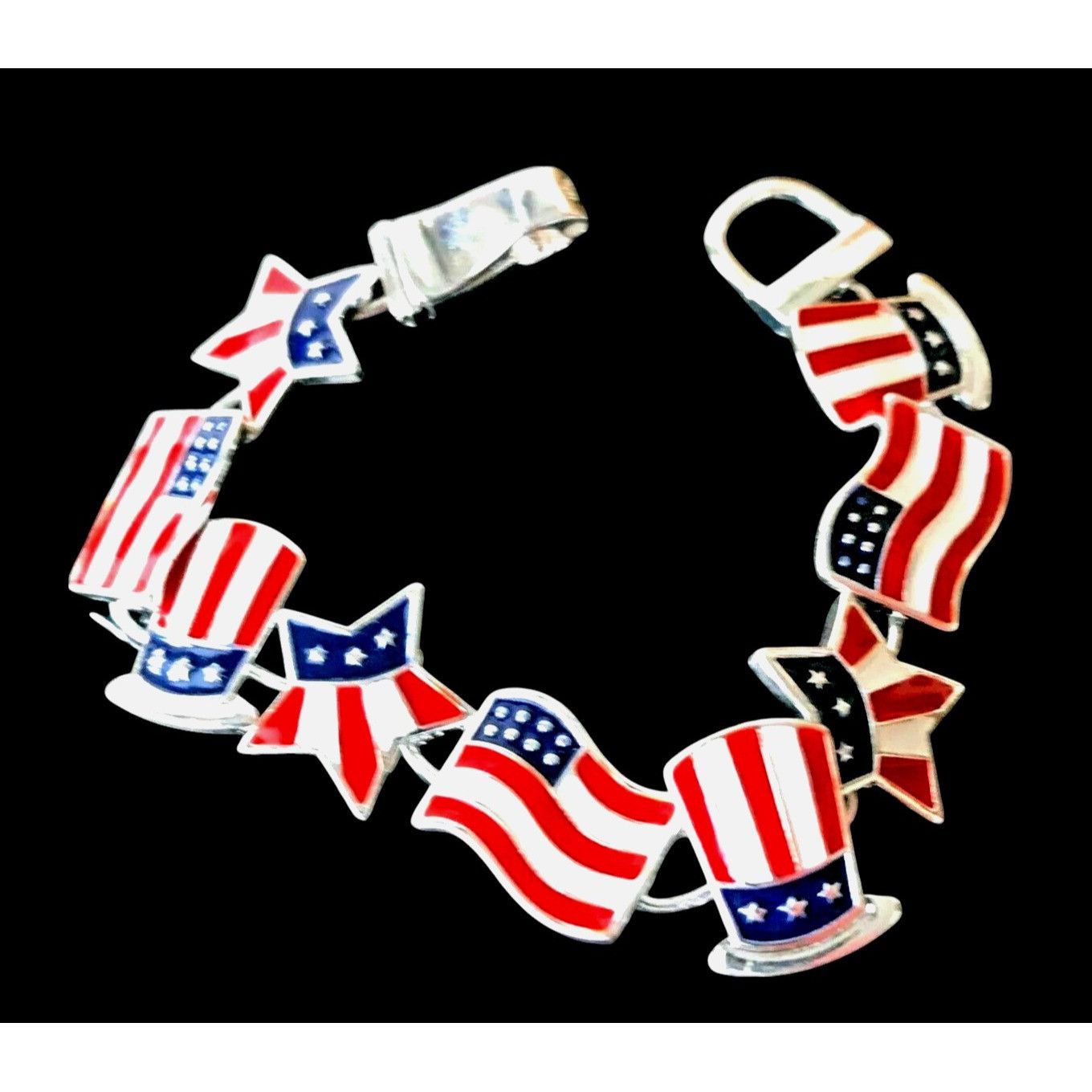 Handmade Patriotic Bracelet American Flag Uncle Sam Hat Stars Magneti Size ONE SIZE - 3 Thumbnail