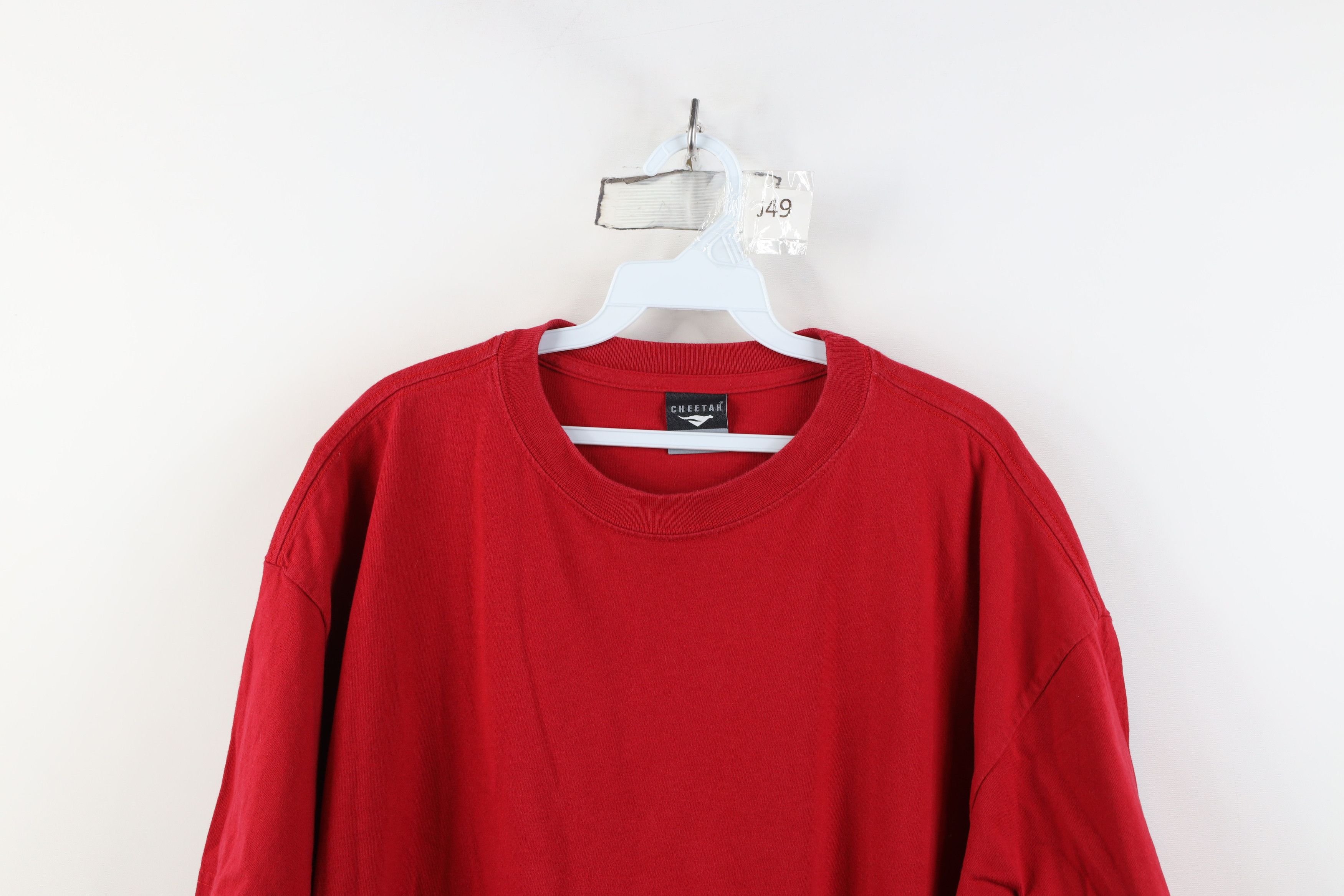 Vintage Vintage 90s Streetwear Blank Heavyweight Cotton T-Shirt Red Size US XXL / EU 58 / 5 - 2 Thumbnail