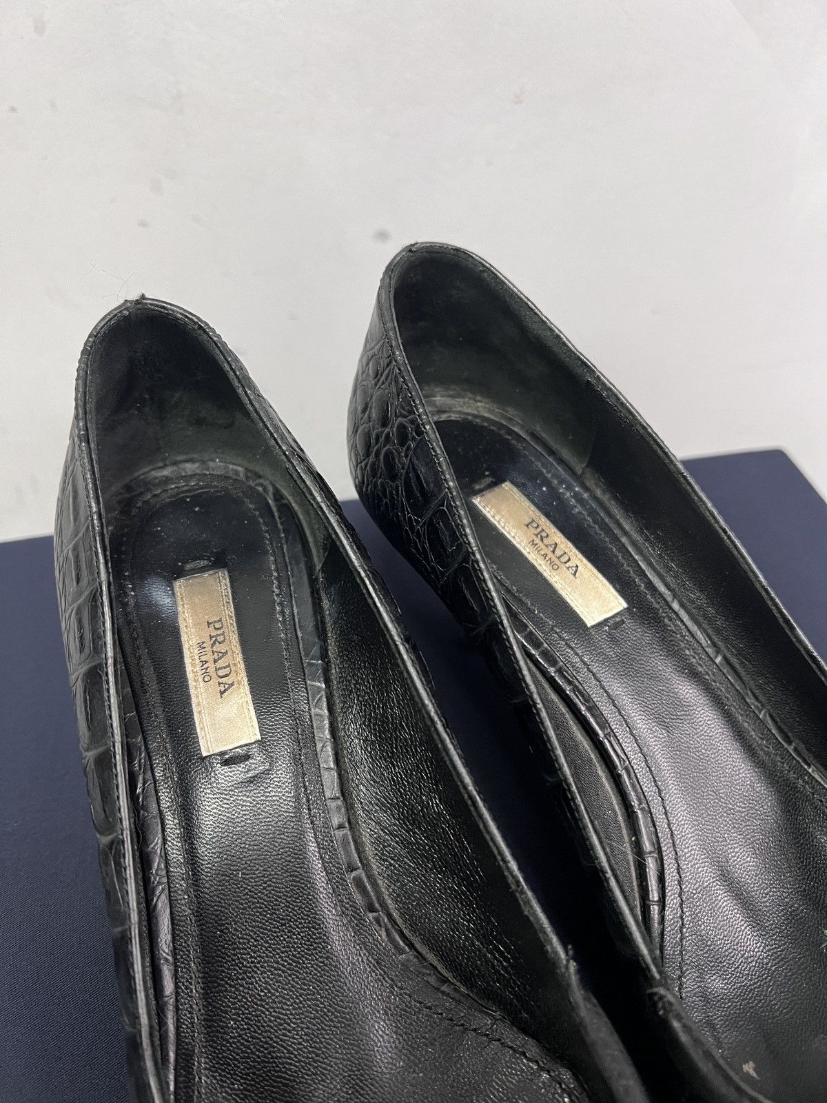 Prada Prada crocodile Leather Heels Women’s 37.5 vintage y2k Size US 7.5 / IT 37.5 - 5 Thumbnail