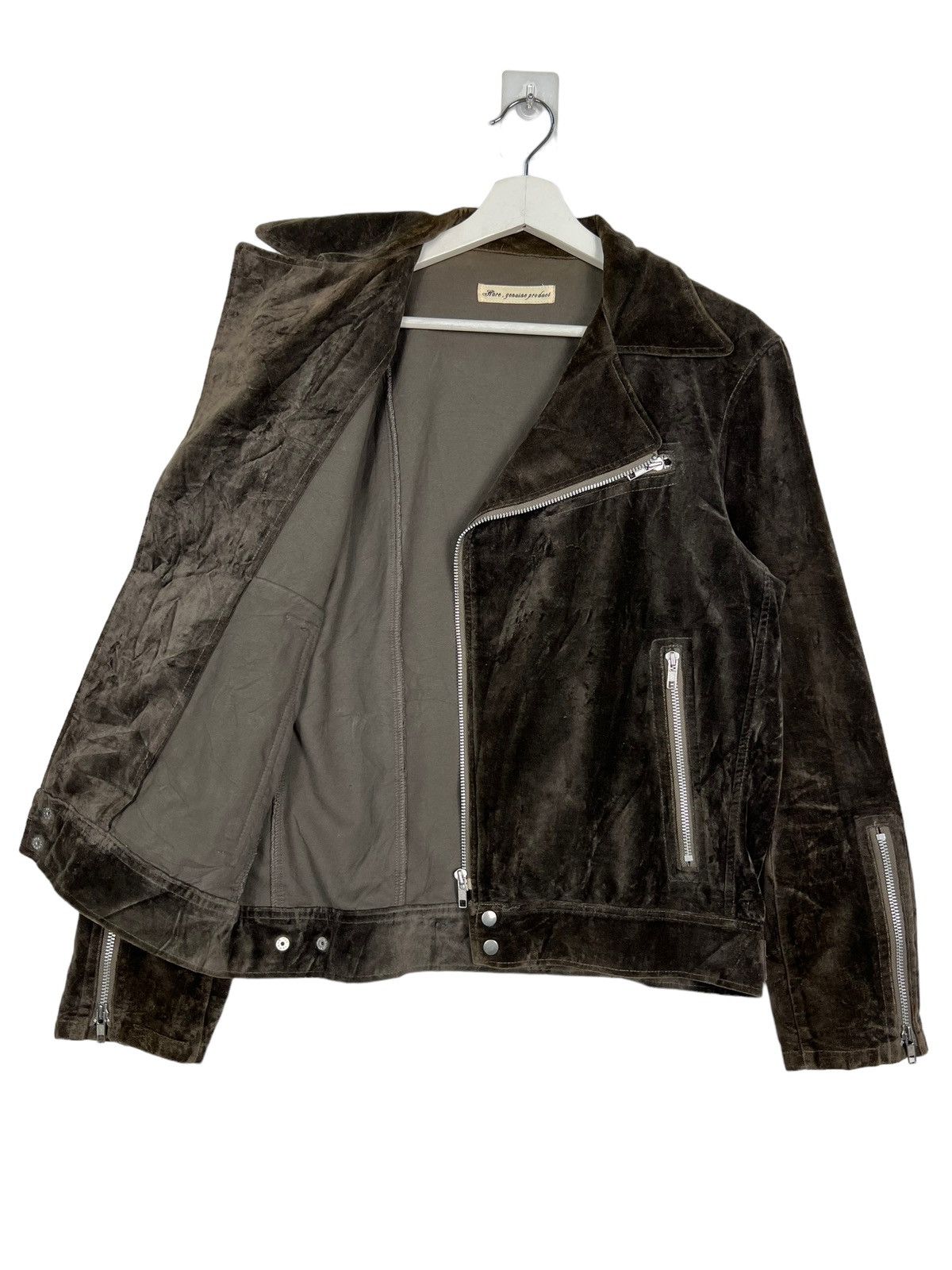 HARE HARE GENUINE PRODUCT VELVET DOUBLE COLAR MOTO RIDER JACKET Size US L / EU 52-54 / 3 - 2 Thumbnail