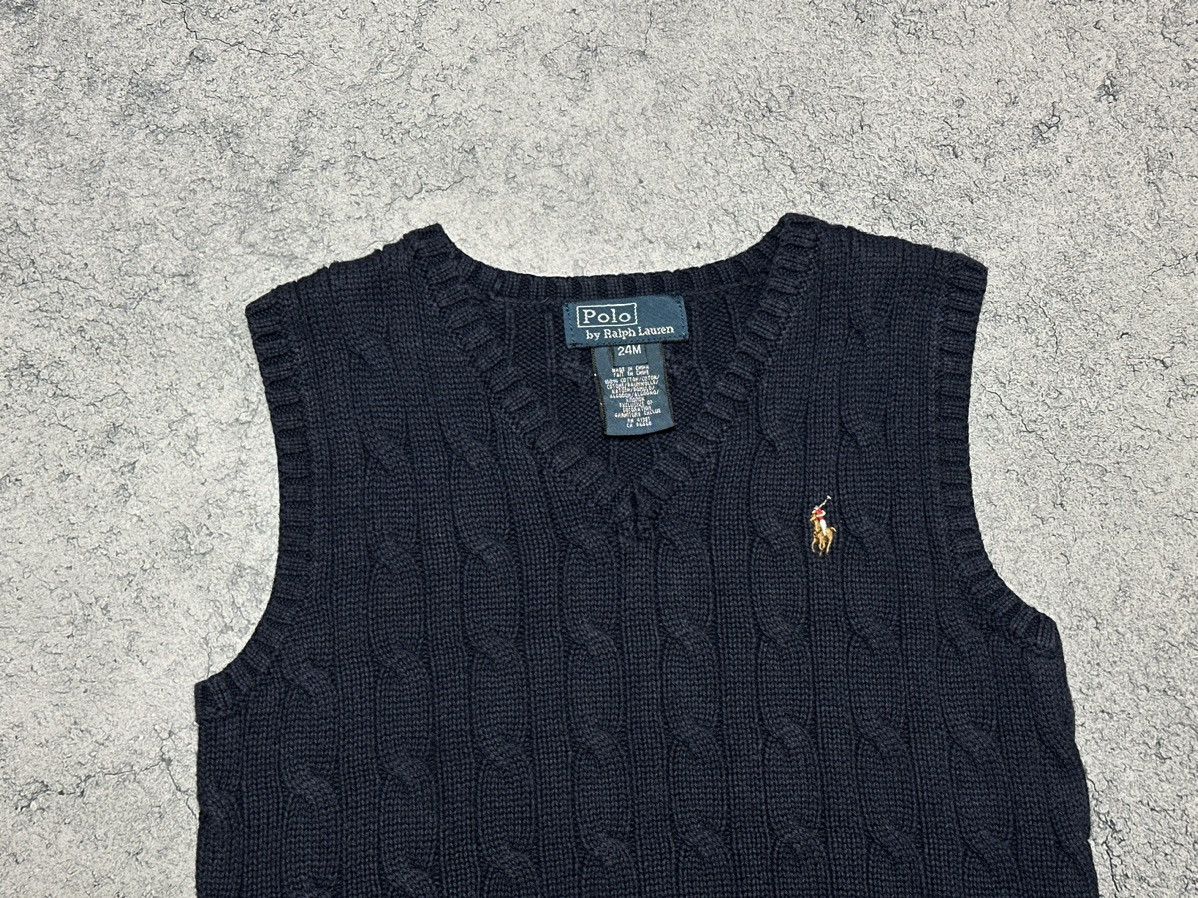 Polo Ralph Lauren Vintage Polo Ralph Lauren Kids Cable Knit Vest 24m 2y Size US XXS / EU 40 - 2 Thumbnail
