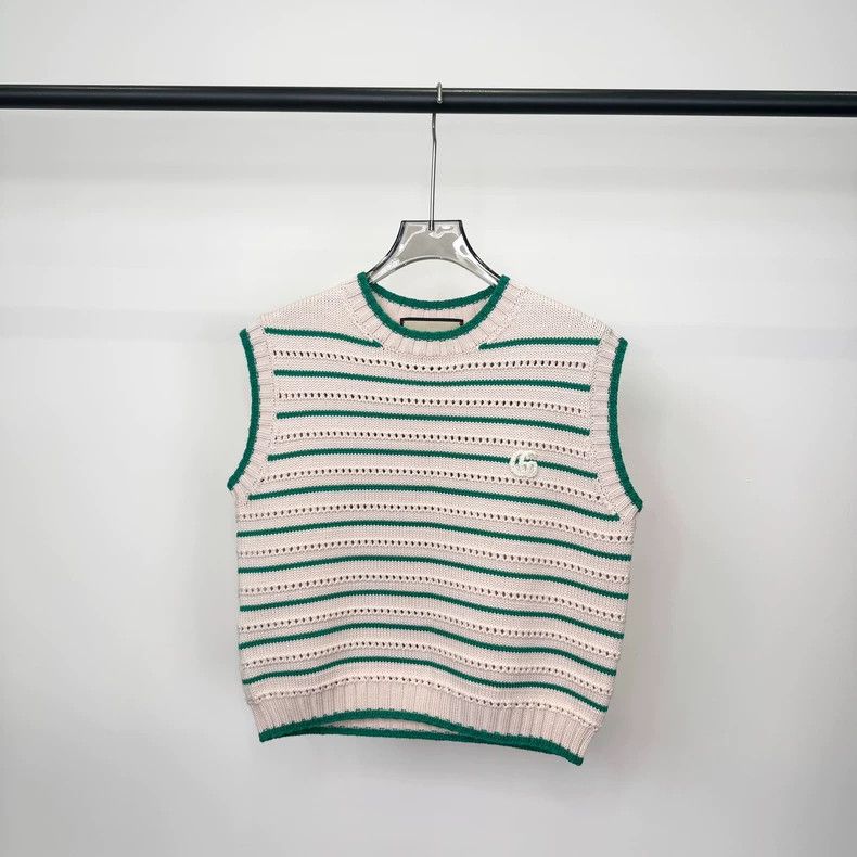 Gucci Gucci Green striped hollow wool vest 2503-Nextarrow Size US M / EU 48-50 / 2 - 1 Thumbnail