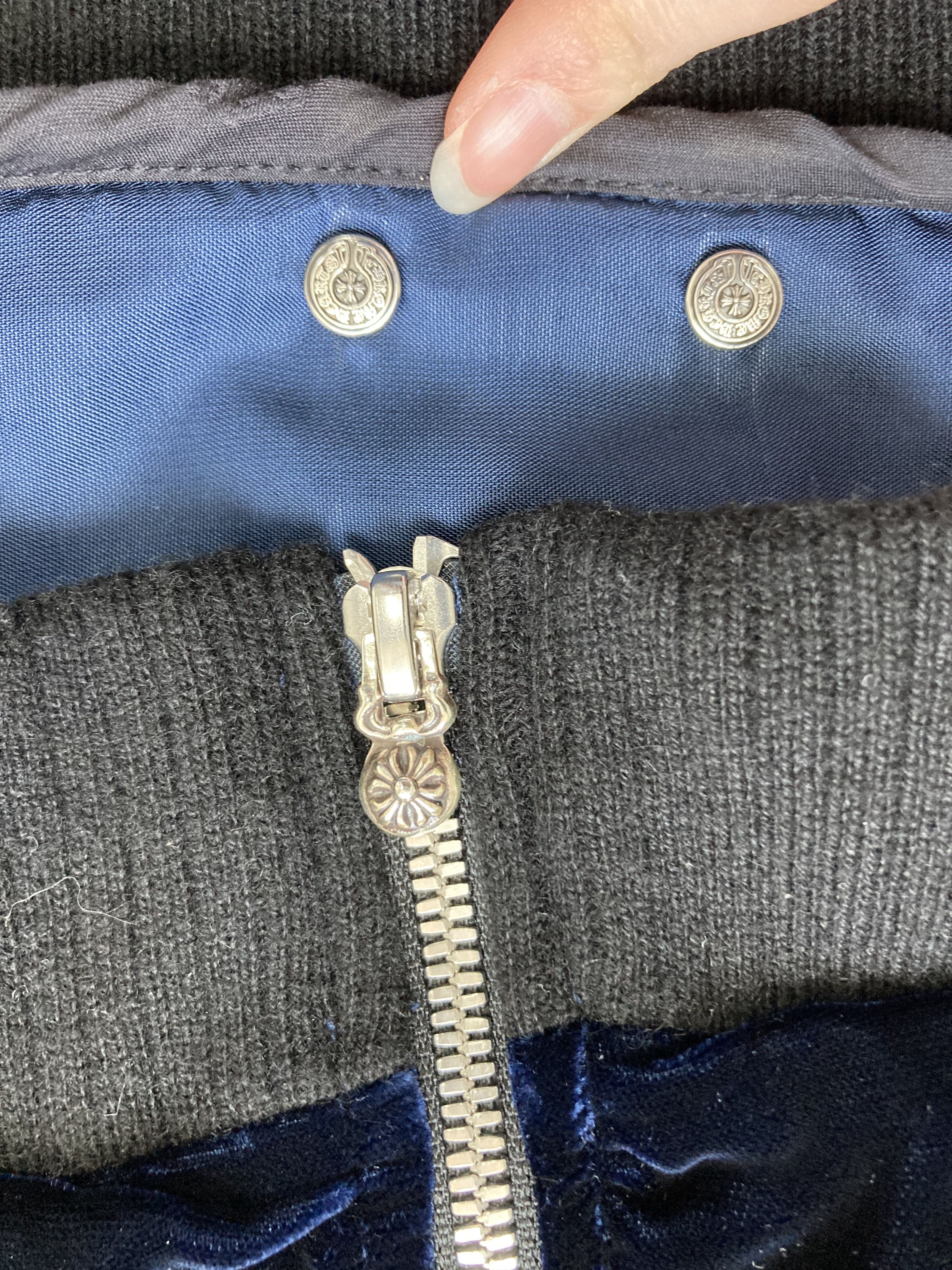 Chrome Hearts Chrome Hearts Leather Patch Velvet Dagger Zip Jacket Size US S / EU 44-46 / 1 - 6 Thumbnail