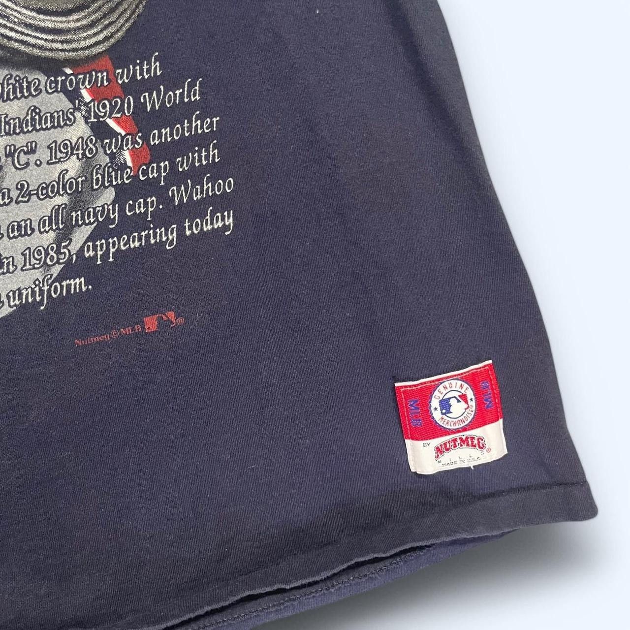 MLB × Nutmeg × Vintage Vintage 90’s Cleveland Indians Nutmeg History T-Shirt Size US L / EU 52-54 / 3 - 4 Thumbnail