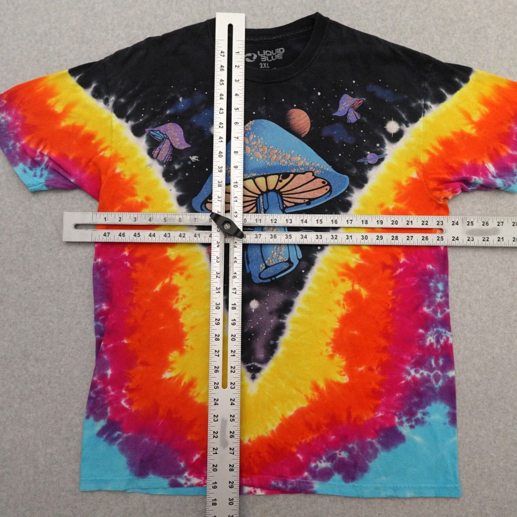 Liquid Blue LIQUID BLUE Mushroom T-Shirt Men 2XL Multicolor Space Tie Dye Short Sleeve Hippie Size US XXL / EU 58 / 5 - 4 Thumbnail