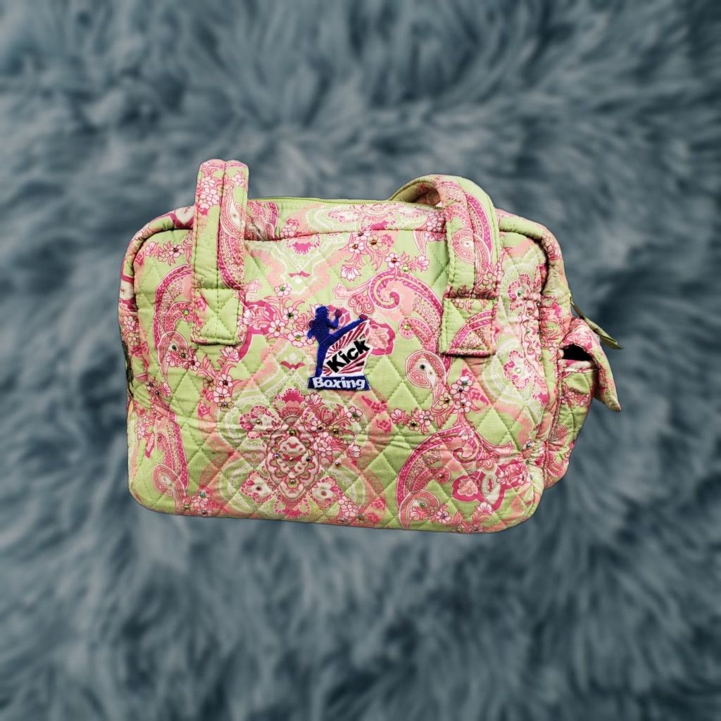 Vintage VINTAGE Zumba Lemon Hill Shoulder Bag with Patches Womens Green Pink Paisley Zip Closure Size ONE SIZE - 1 Thumbnail