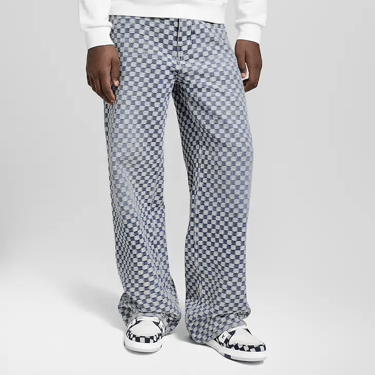 Louis Vuitton Damier Wide Leg Jeans Size US 34 / EU 50 - 2 Thumbnail