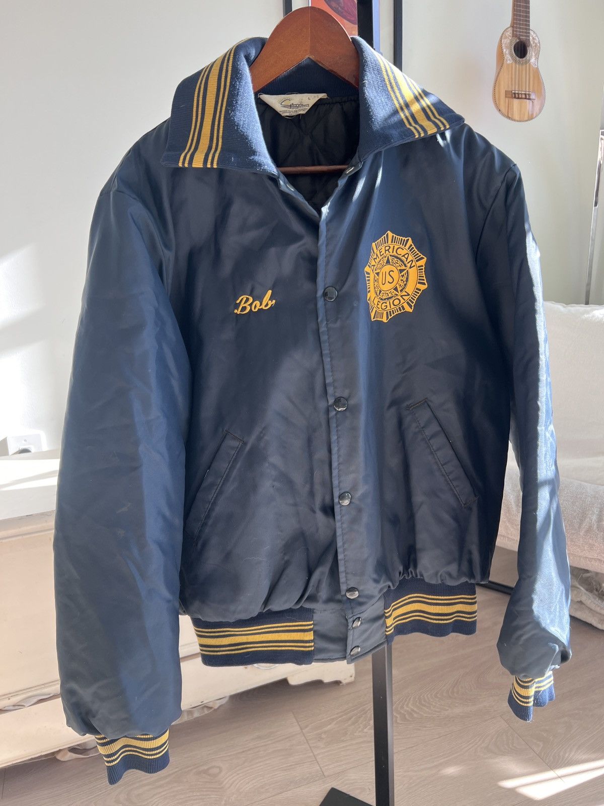 Other Vintage 80s American Legion Veteran Bomber Jacket 80s 90s Size US L / EU 52-54 / 3 - 2 Thumbnail