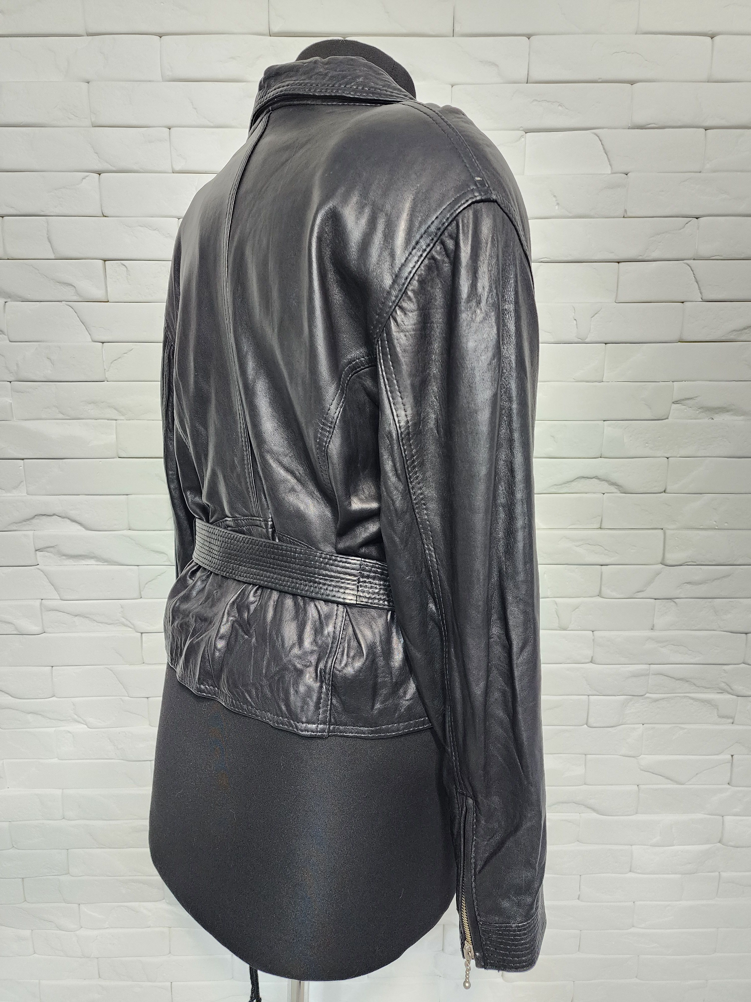 Designer Women's leather jacket with buttons. Size XL / US 12-14 / IT 48-50 - 5 Thumbnail