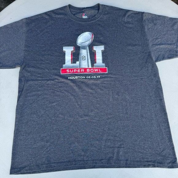 NFL NEW MAJESTIC SUPER BOWL 51 HOUSTON 2017 T-SHIRT SZ XL Size US XL / EU 56 / 4 - 1 Thumbnail
