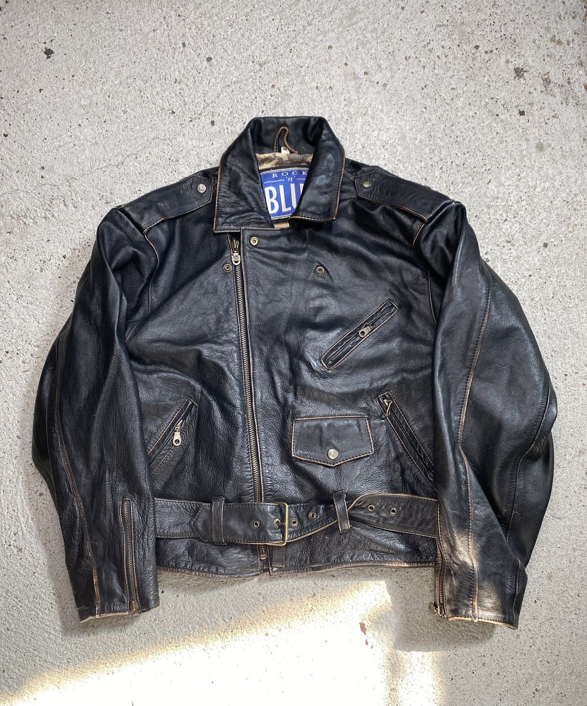 Japanese Brand Vintage biker leather jacket black assimetrical japan Size US M / EU 48-50 / 2 - 3 Thumbnail