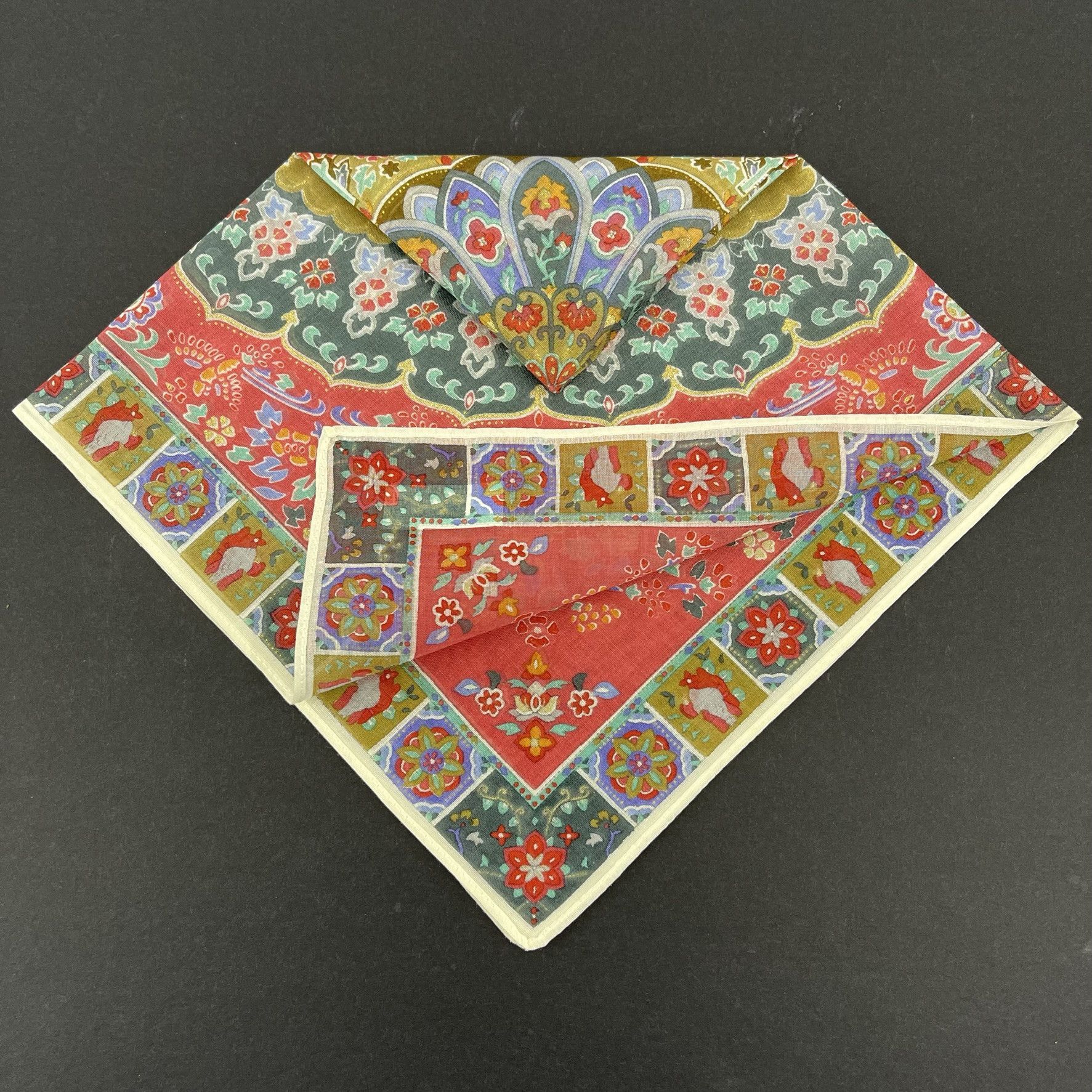 Japanese Brand Japanese Floral Handkerchief Made In Japan - 5033 Size ONE SIZE - 6 Thumbnail