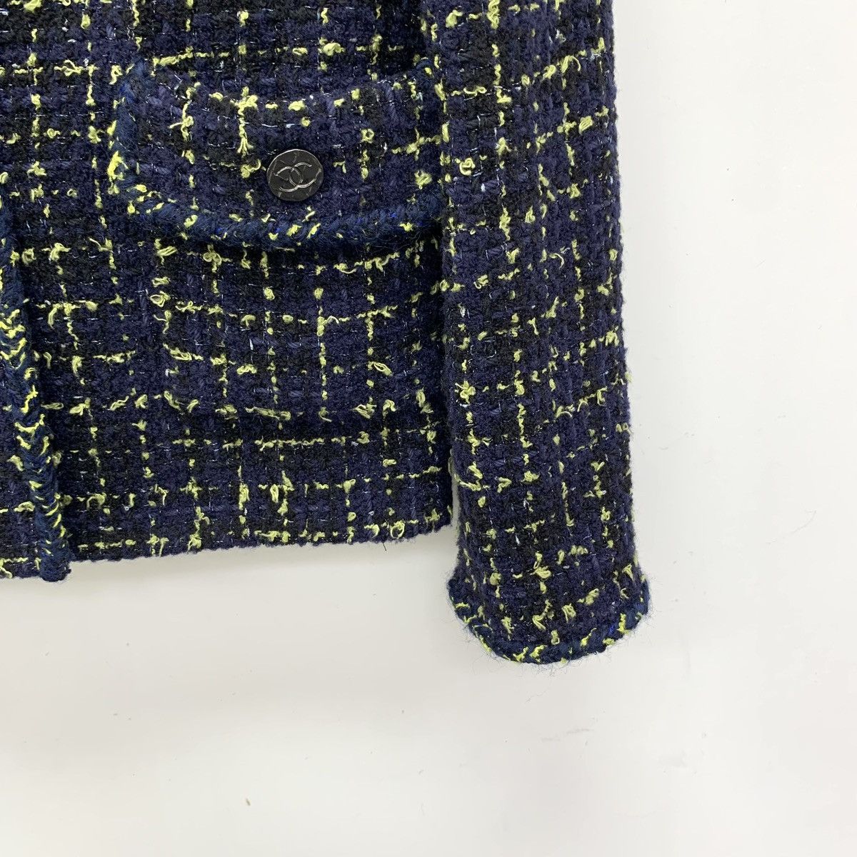 Chanel Chanel 22 Blue Cotton Lapel Long Sleeve Tweed Woven Jacket Size XS / US 0-2 / IT 36-38 - 4 Thumbnail
