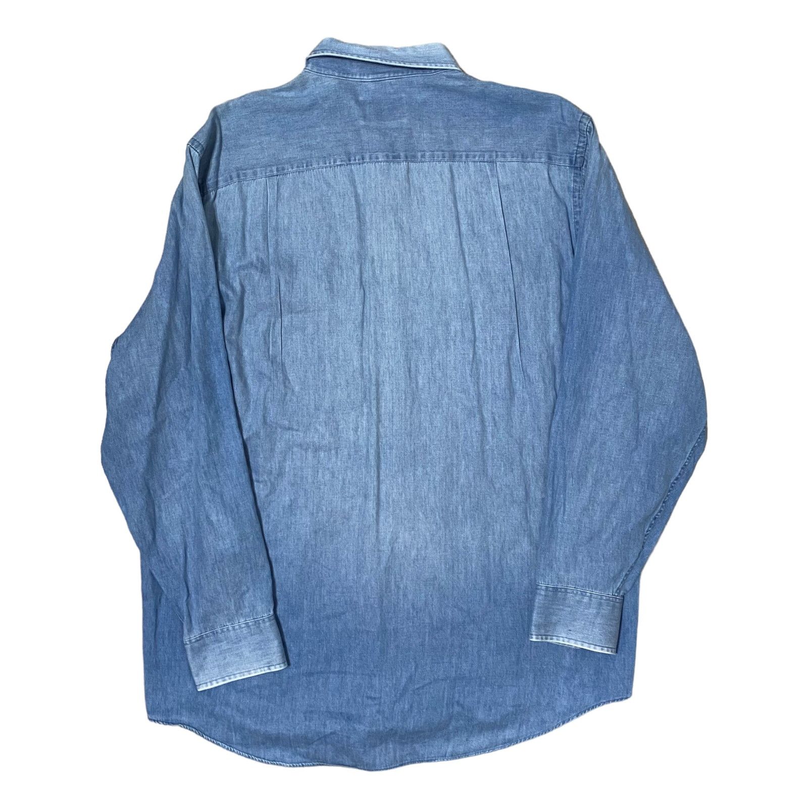 Van Heusen × Vintage Vintage 90s Van Heusen Faded Chambray Blue Button Up Shirt Size US XL / EU 56 / 4 - 2 Thumbnail