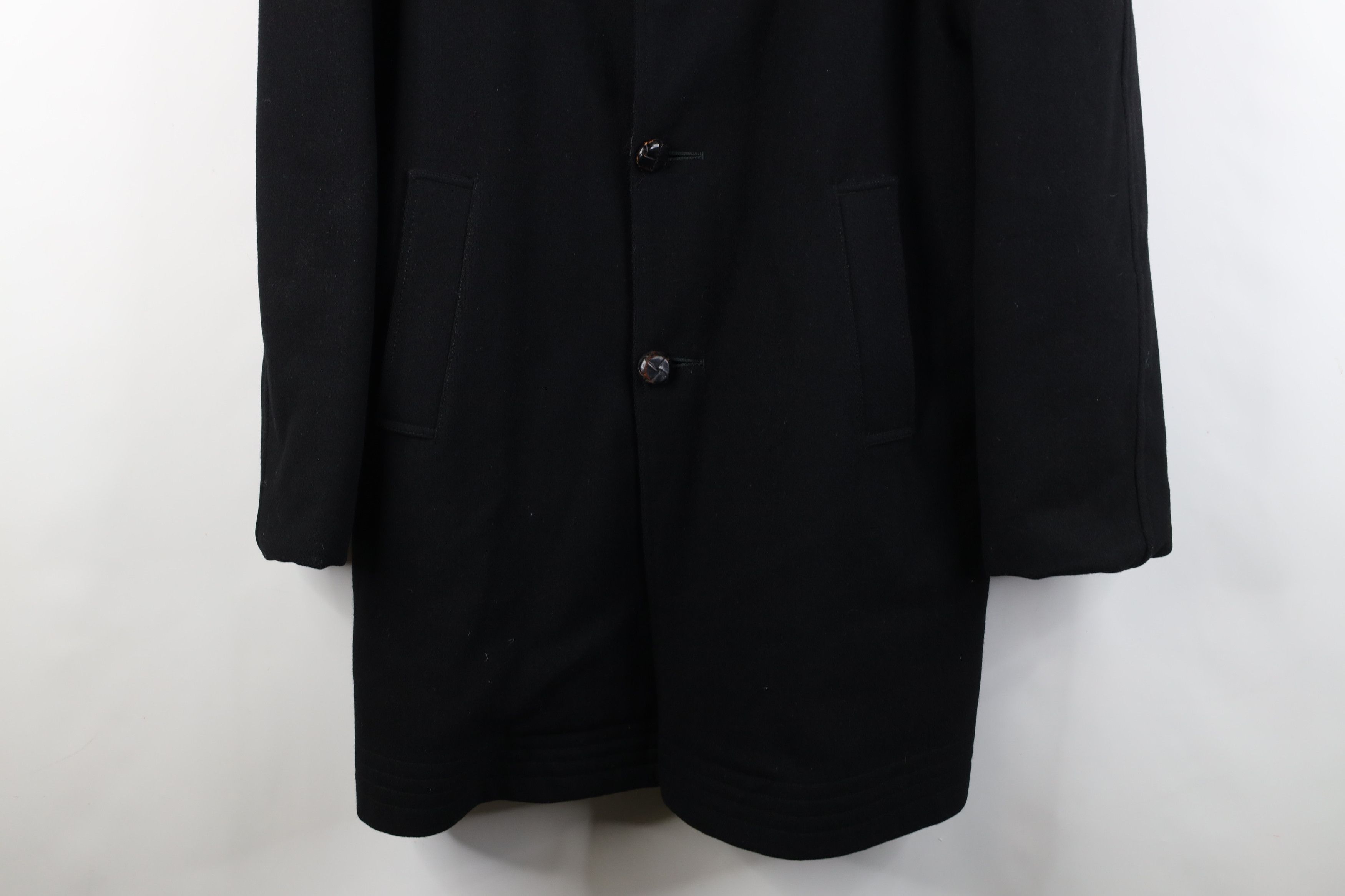 Vintage Vintage 50s Union Wool Button Down Collared Jacket Black USA Size US XL / EU 56 / 4 - 3 Thumbnail