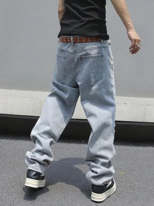Jean RIPPED distressed EGDY baggy denim jeans Size US 36 / EU 52 - 3 Thumbnail