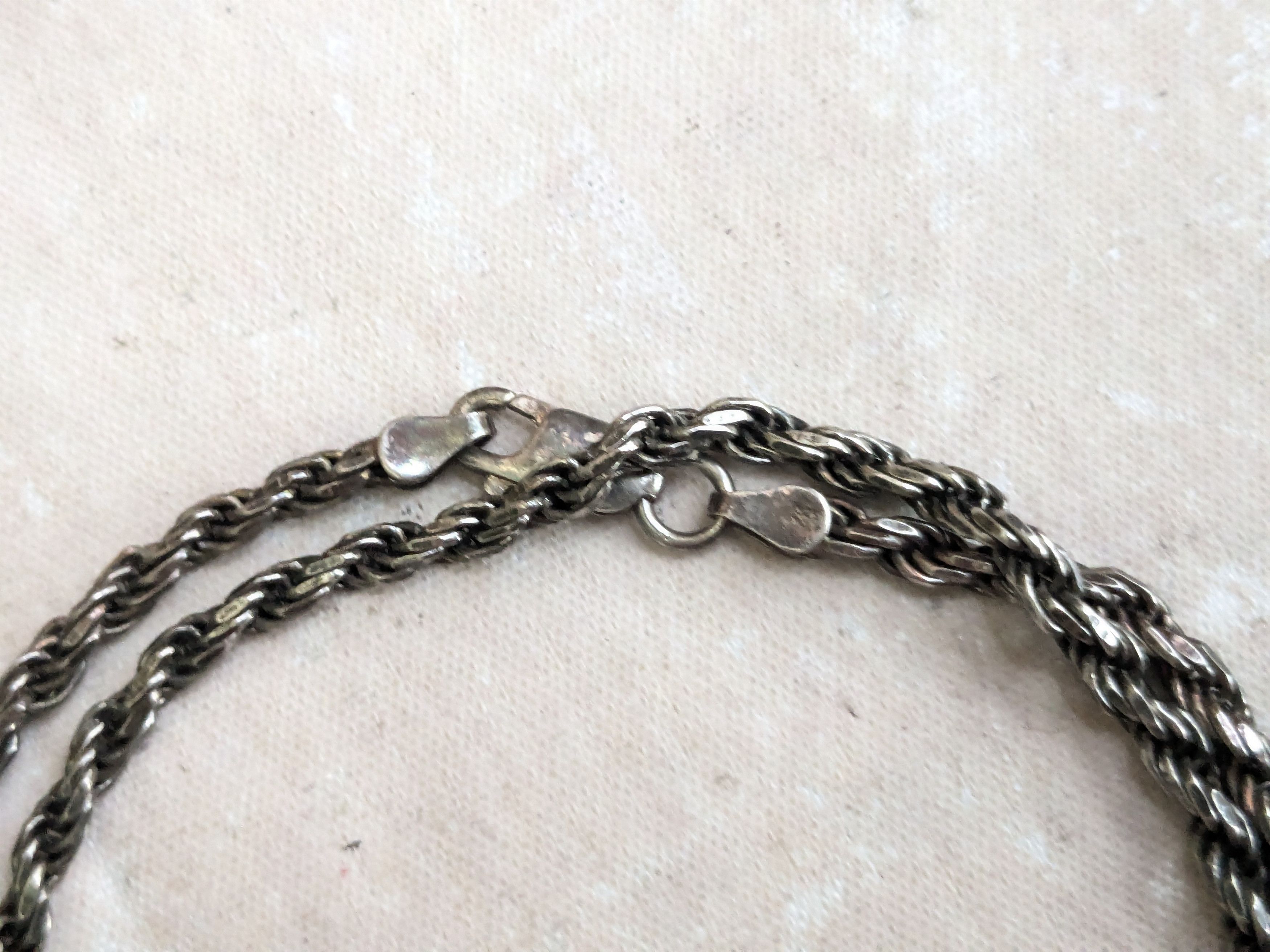 Jewelry Vintage Sterling Silver Rope Necklace Twist 20" Italy Size ONE SIZE - 9 Thumbnail