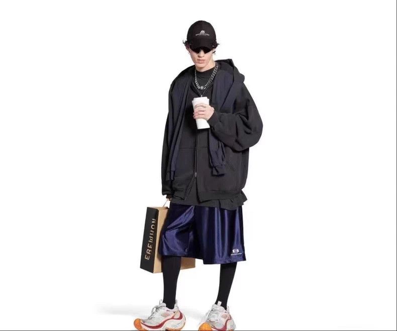 Balenciaga Balenciaga size XS Blue Double Ring Sports Basketball Silk Size US 27 - 5 Thumbnail