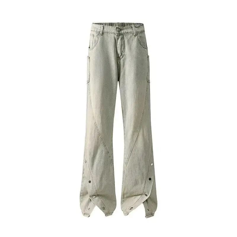 Japanese Brand Retro breasted loose flared jeans Size US 30 / EU 46 - 3 Thumbnail