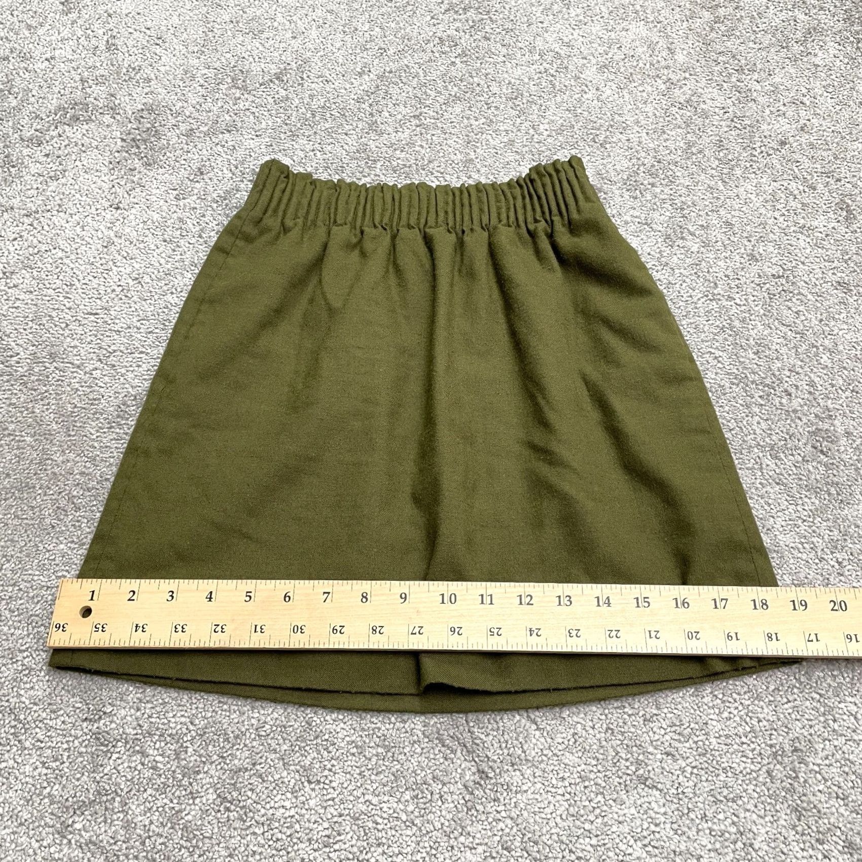 J.Crew J.Crew Wool Blend Pleated Pencil Skirt Womens 0 Green Elastic Waist Lined Pocket Knee Length Solid Vintage No Size 25" / US 0 / IT 36 - 6 Thumbnail