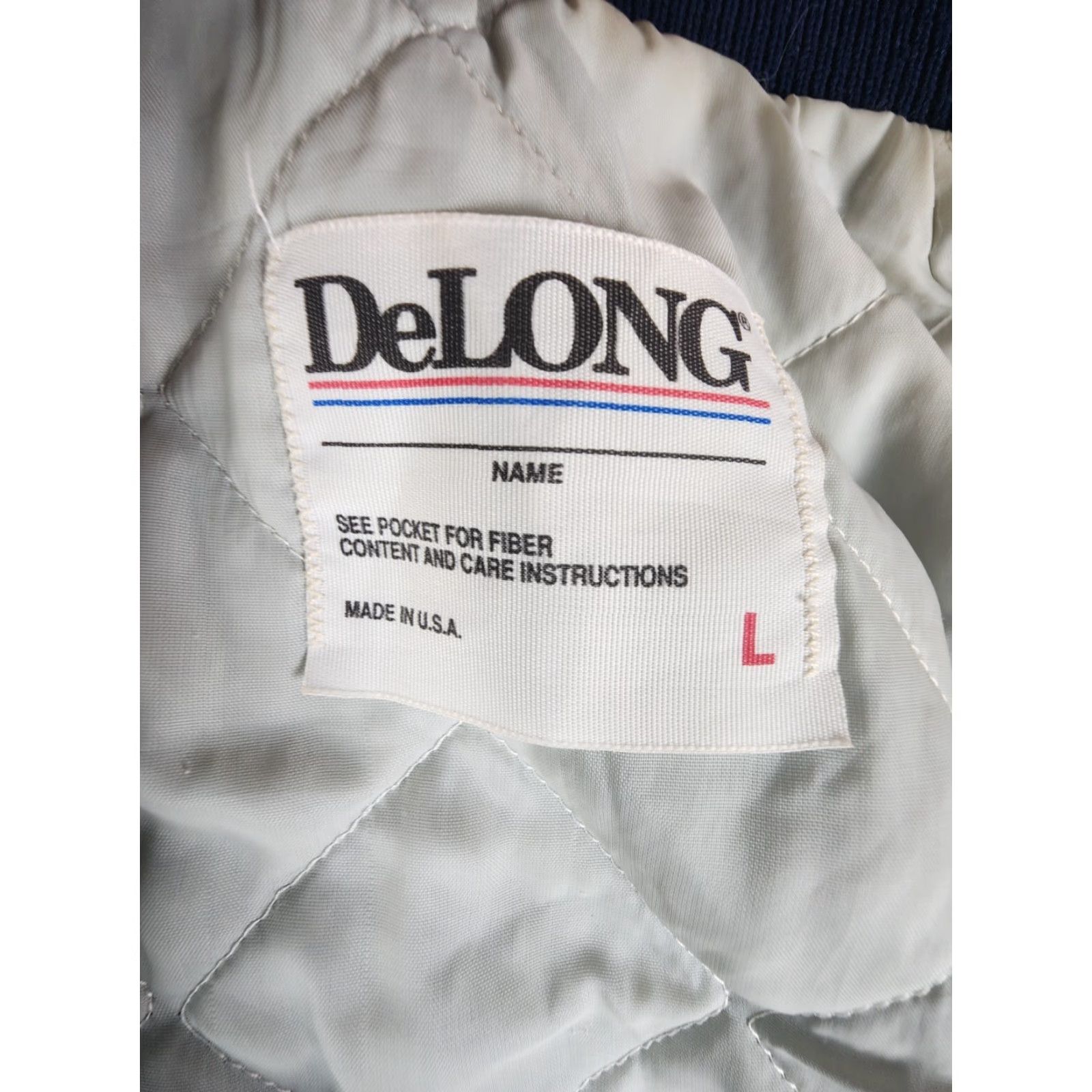 Vintage VINTAGE DeLong USA Satin Bomber Jacket Blue Embroidered Button Up Size L Men Size US L / EU 52-54 / 3 - 7 Thumbnail