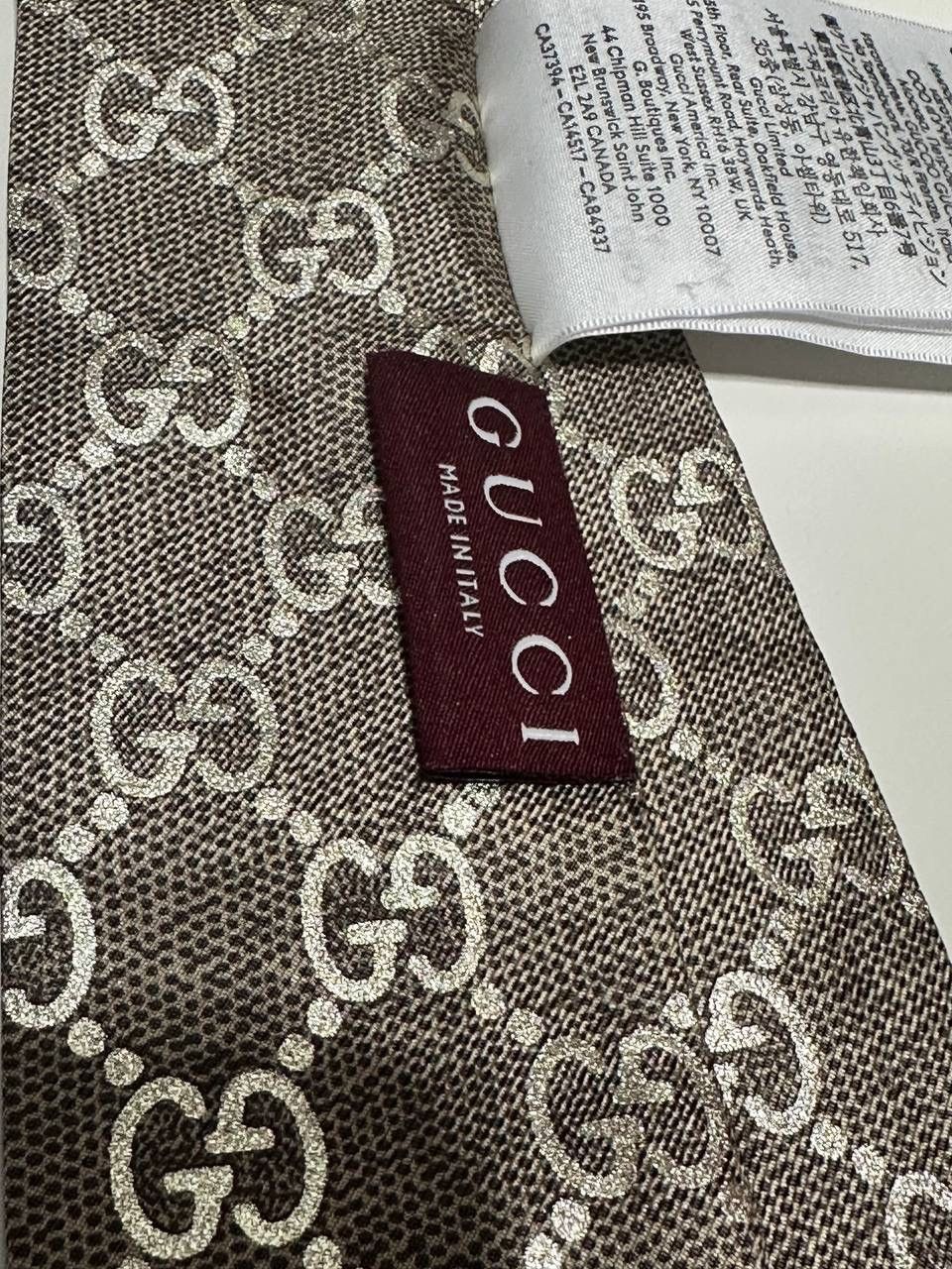 Gucci Gucci Silk Scarf Bandeau Monogram GG Brown New 100% Auth Size ONE SIZE - 11 Thumbnail