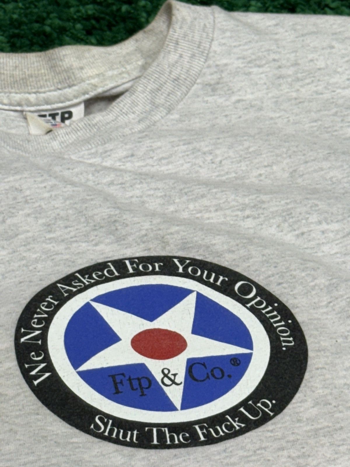 Fuck The Population FTP Never Asked For Your Opinion Grey Logo Star Tee Medium Size US M / EU 48-50 / 2 - 5 Thumbnail