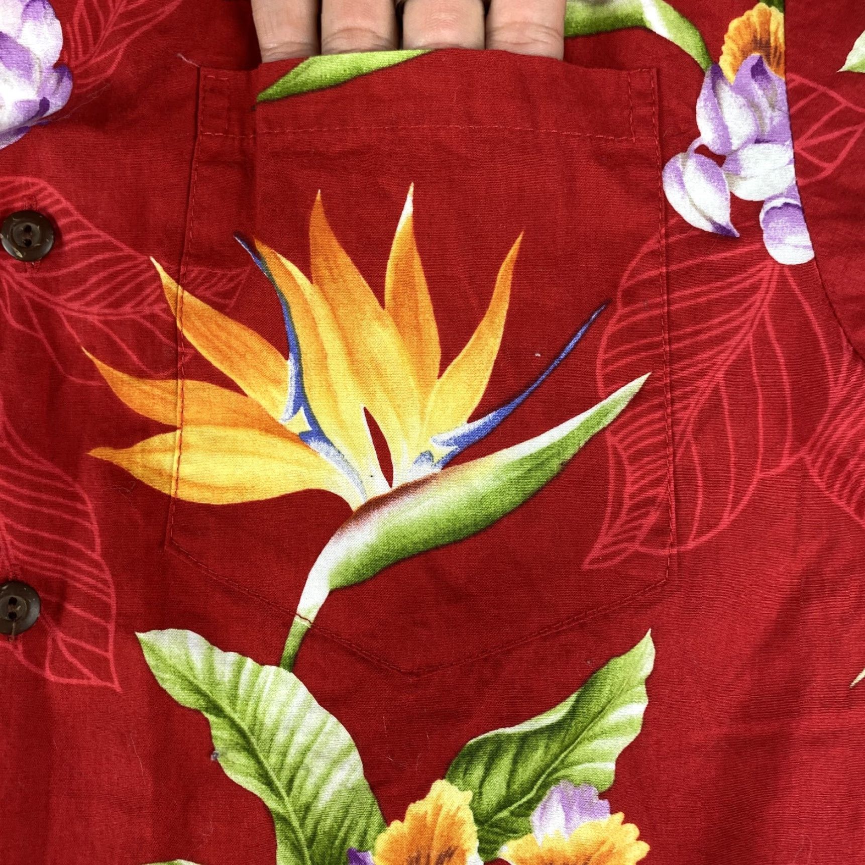 Paradise VTG E&K Hawaiian Shirt Mens M Floral Bird of Paradise Button Up Made Hawaii Size US M / EU 48-50 / 2 - 3 Thumbnail