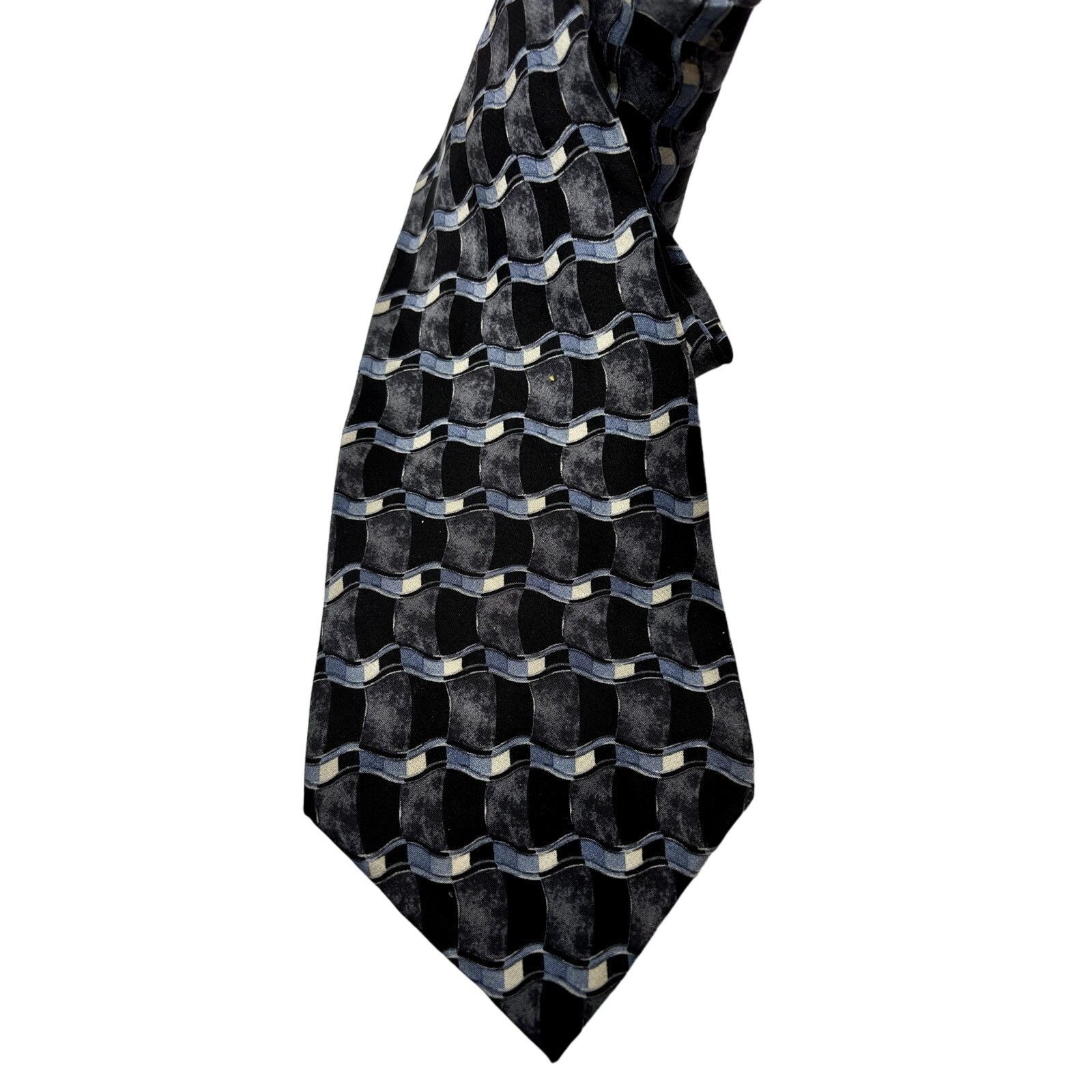Dockers DOCKERS Khakis Men's 100% Silk Blue & Black Pattern Neck Tie Size ONE SIZE - 1 Thumbnail